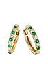  image of created-brilliance-julia-created-brilliance-9ct-yellow-gold-created-emerald-018ct-lab-grown-diamond-hoop-earrings