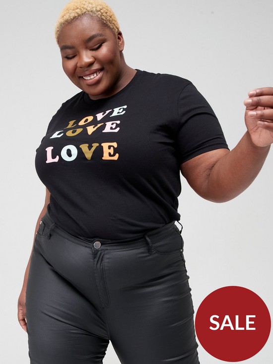 front image of never-fully-dressed-love-love-love-t-shirt-black
