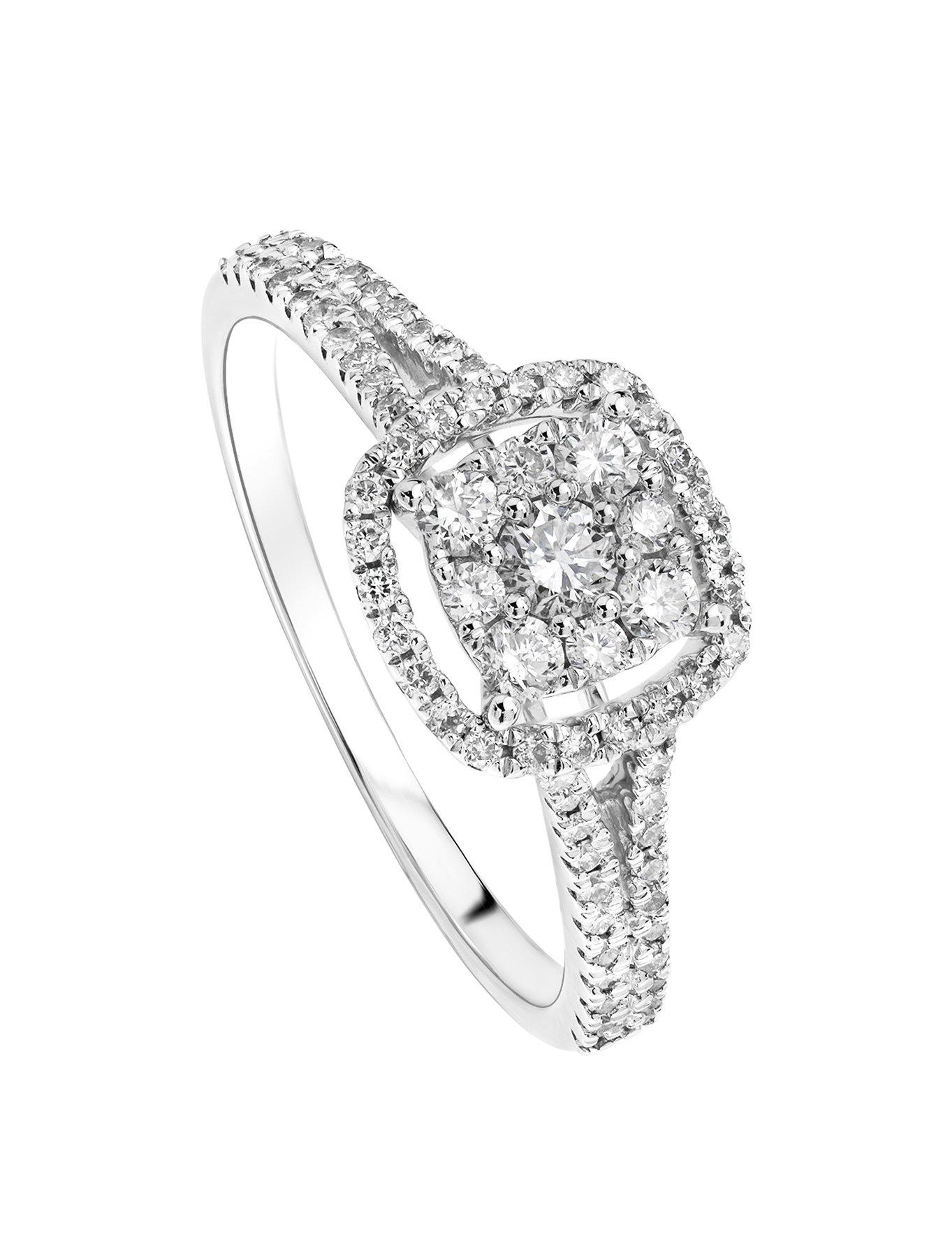 undefined Gemma Created Brilliance 9ct White Gold 0.52ct Lab Grown Diamond Halo Ring