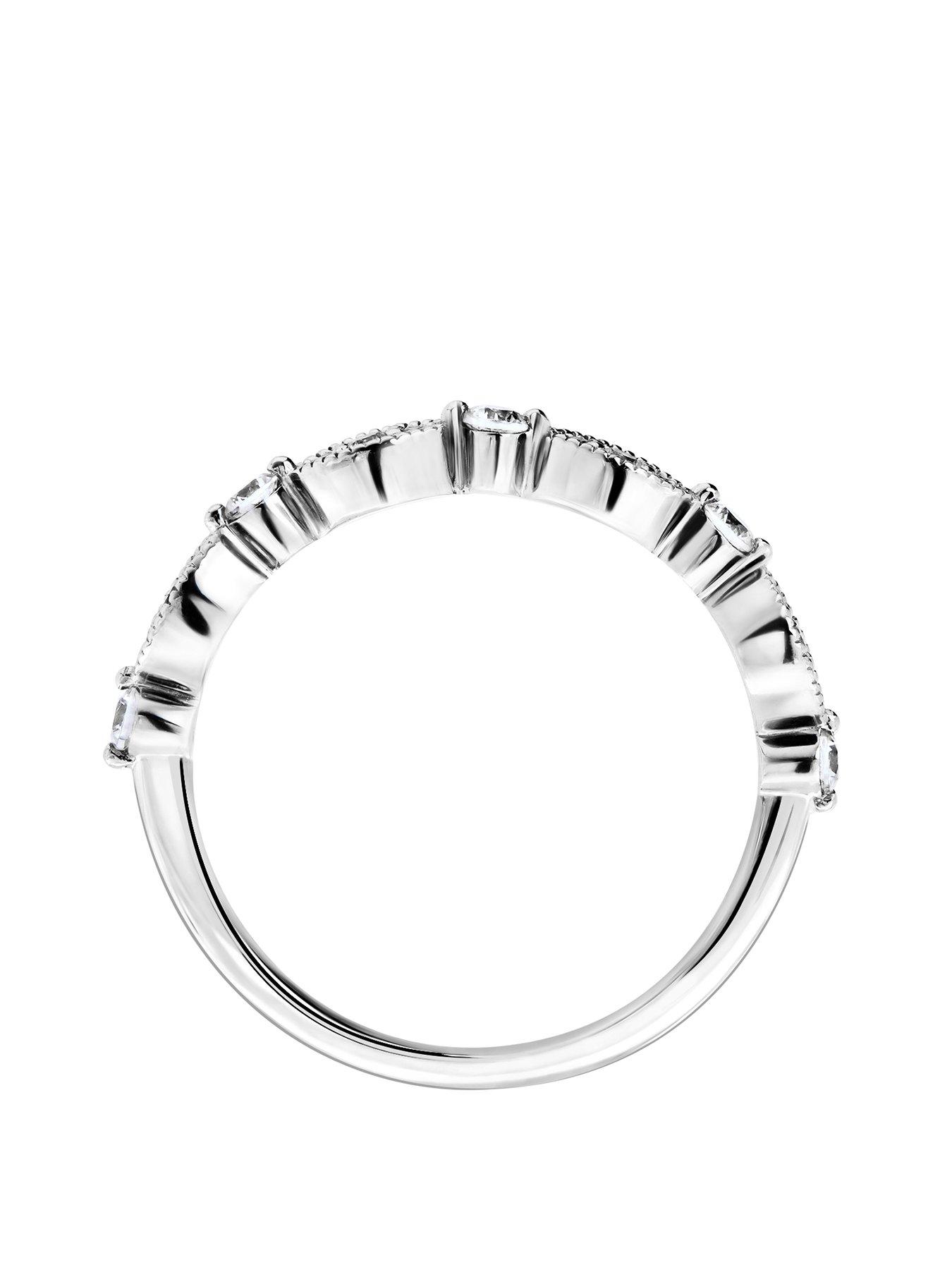  image of created-brilliance-florence-created-brilliance-18ct-white-gold-025ct-lab-grown-diamond-vintage-inspired-wedding-band