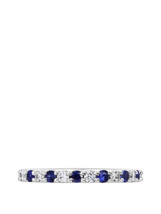 stillFront image of created-brilliance-odette-created-brilliance-9ct-white-gold-created-sapphire-and-025ct-lab-grown-diamond-eternity-ring