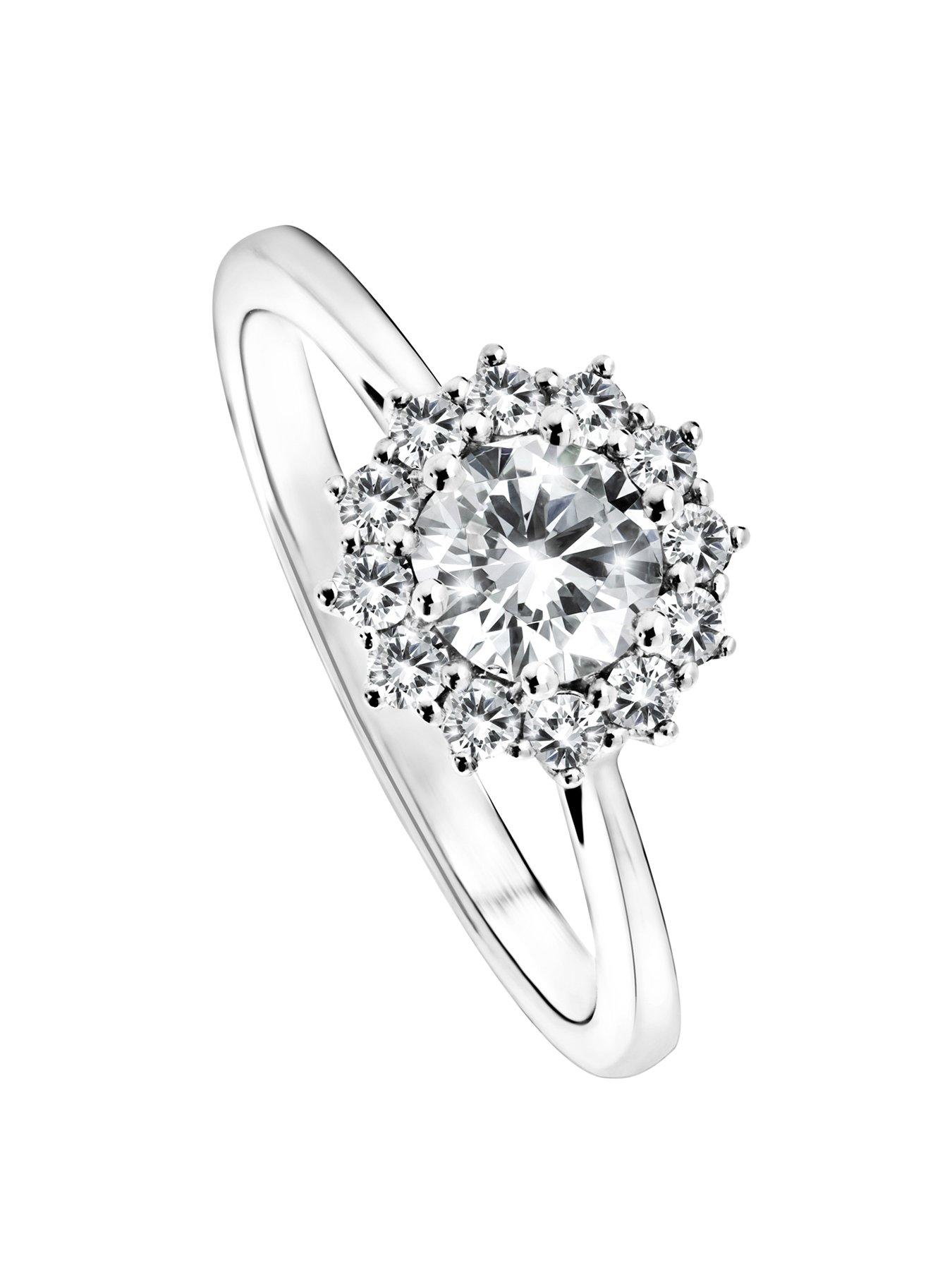  image of created-brilliance-lillian-created-brilliance-9ct-white-gold-075ct-lab-grown-diamond-cluster-ring