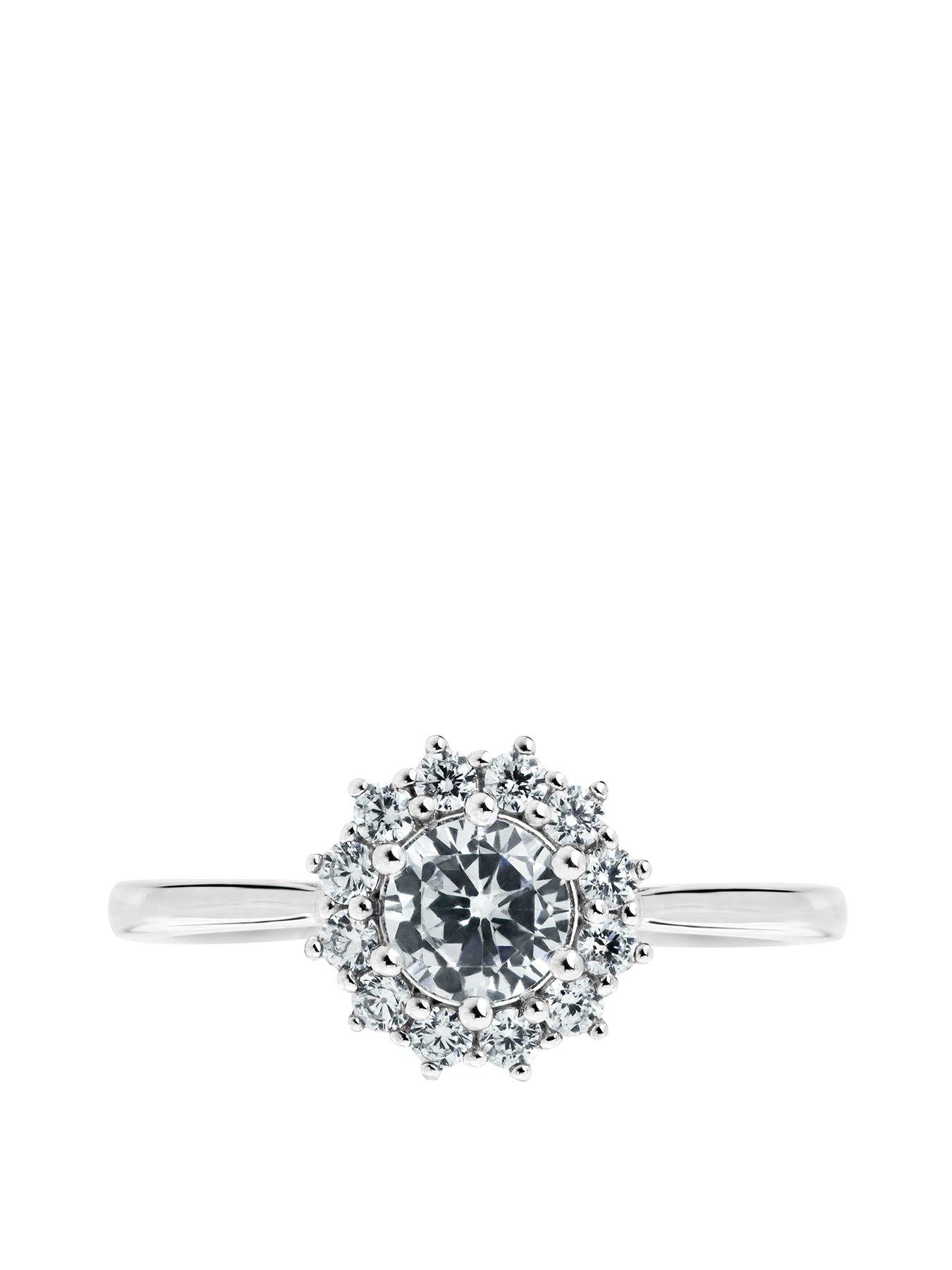  image of created-brilliance-lillian-created-brilliance-9ct-white-gold-075ct-lab-grown-diamond-cluster-ring