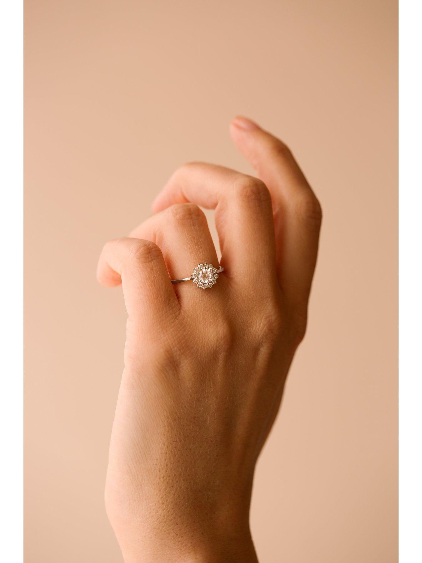  image of created-brilliance-lillian-created-brilliance-9ct-white-gold-075ct-lab-grown-diamond-cluster-ring
