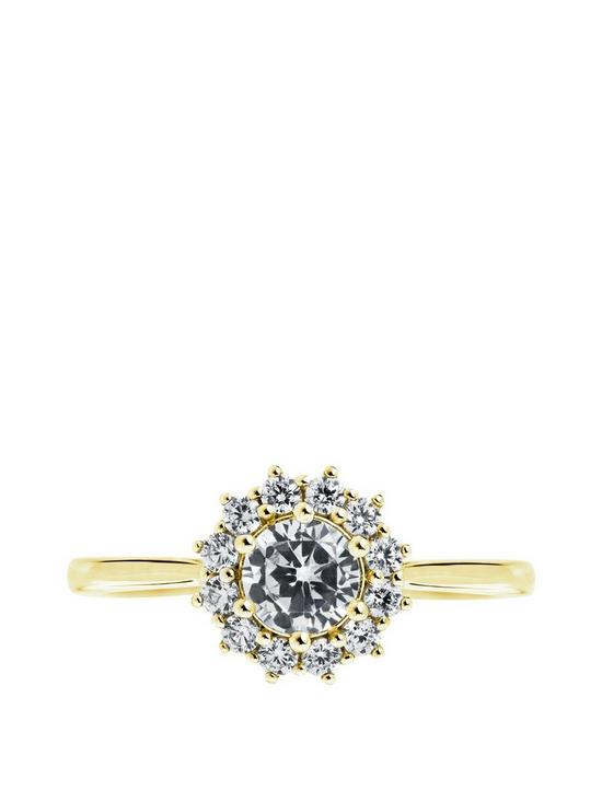 stillFront image of created-brilliance-lillian-created-brilliance-9ct-yellow-gold-075ct-lab-grown-diamond-cluster-ring