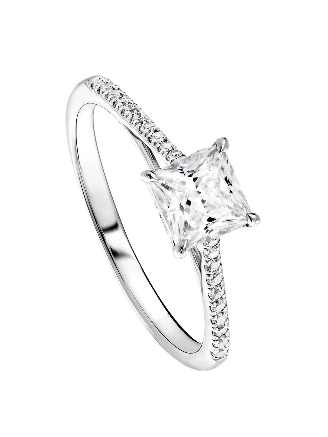 undefined Vivian Created Brilliance 9ct White Gold Princess Cut 0.68ct Lab Grown Diamond Ring