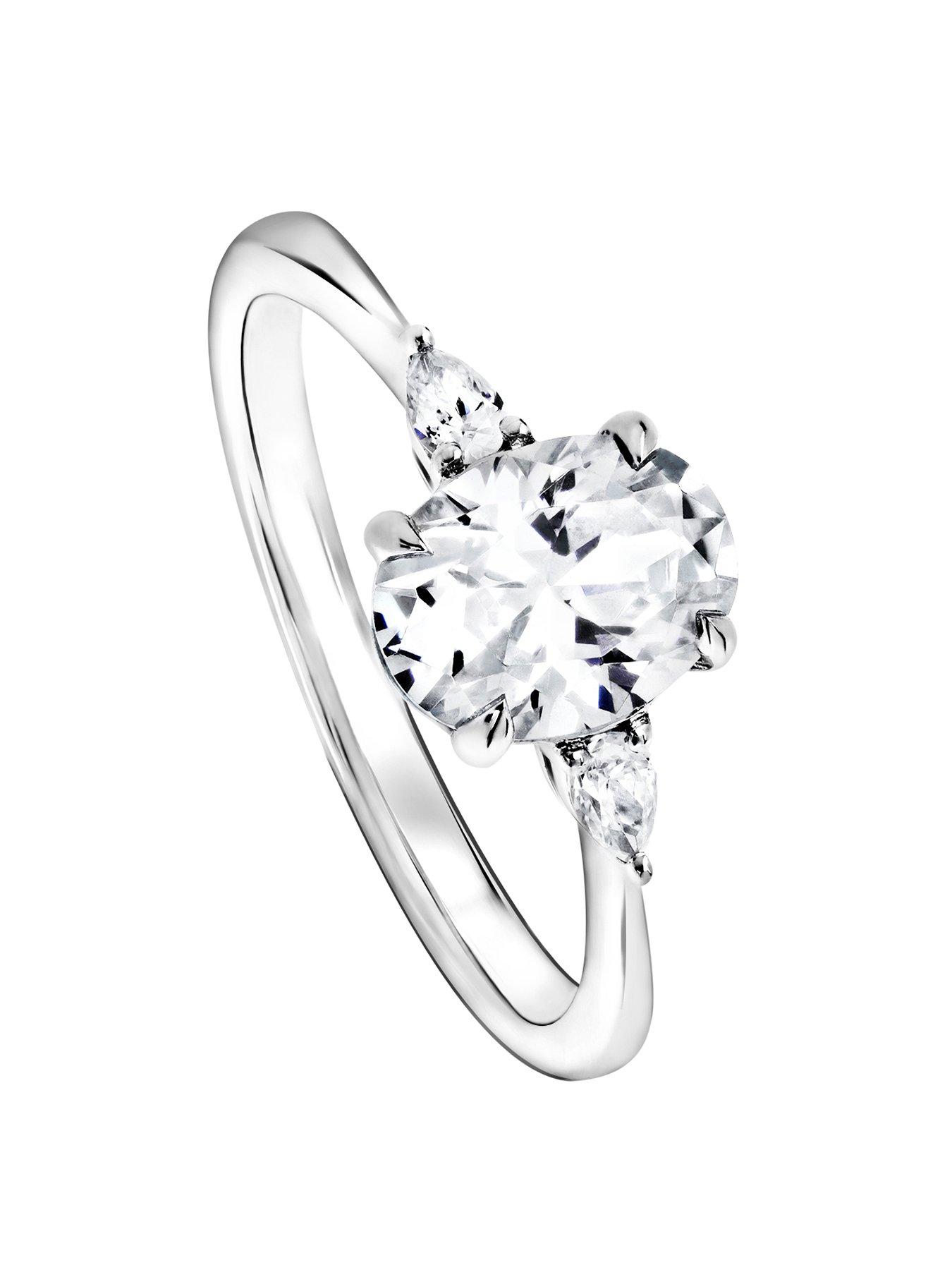 undefined Rebecca Created Brilliance 18ct White Gold Oval and Pear 1ct Lab Grown Diamond Ring