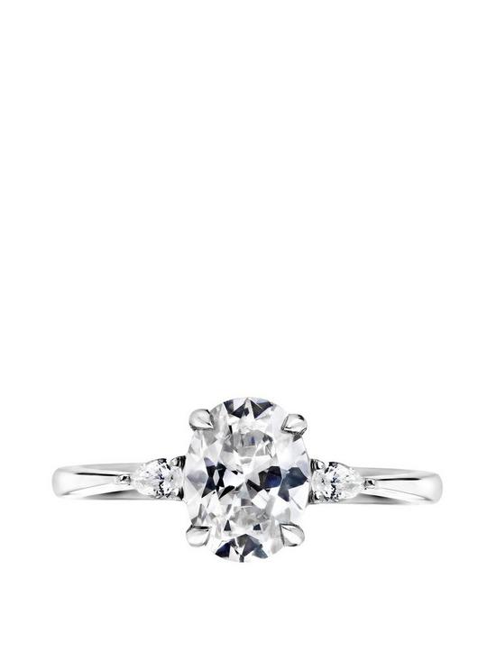 stillFront image of created-brilliance-rebecca-created-brilliance-18ct-white-gold-oval-and-pear-1ct-lab-grown-diamond-ring