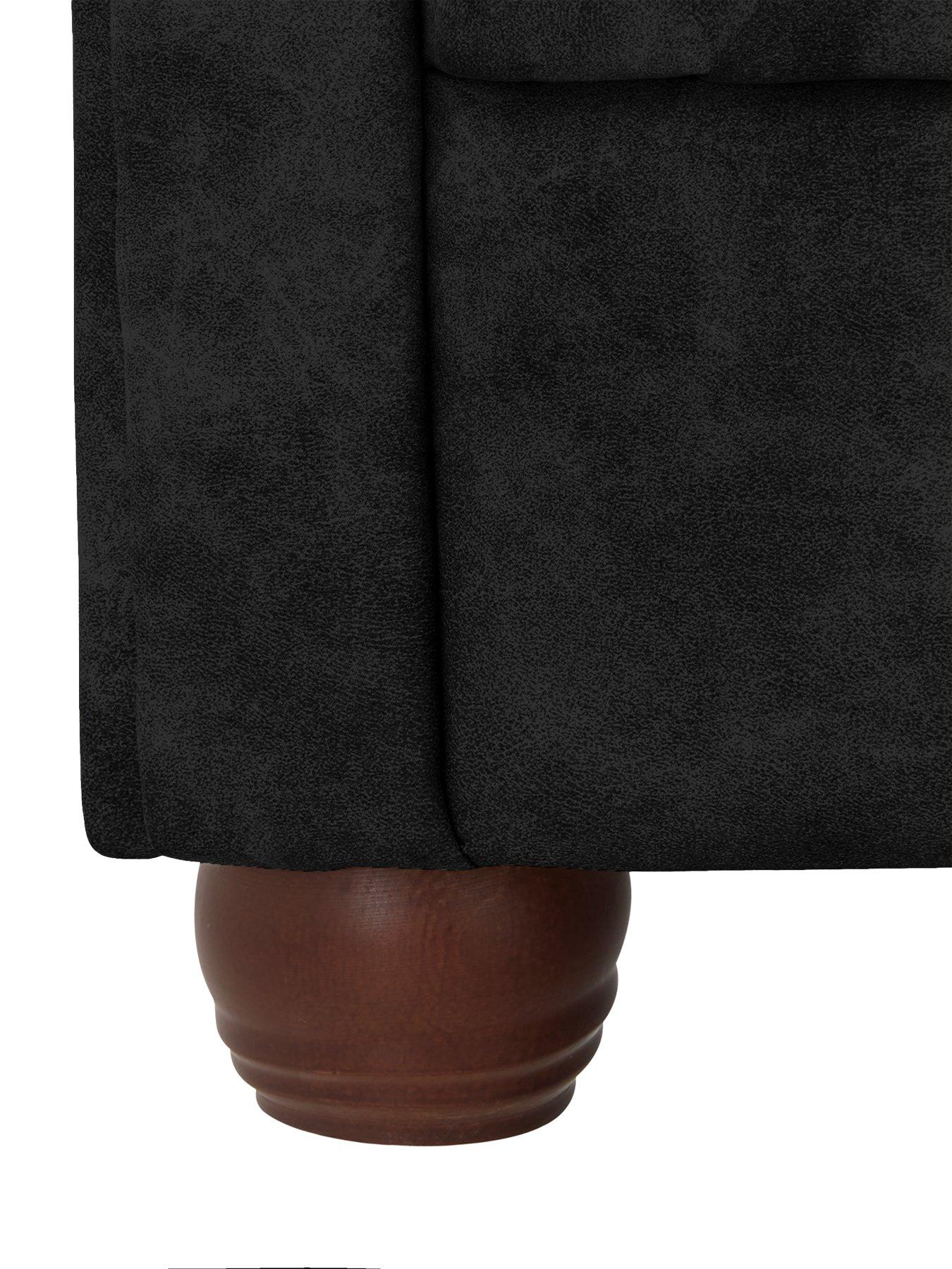 Image 4 of 6 of The Very Collection Chester Chesterfield&nbsp;Leather Look&nbsp;3 Seater + 2 Seater Sofa Set - Black&nbsp;(Buy and SAVE!)&nbsp;- FSC Certified