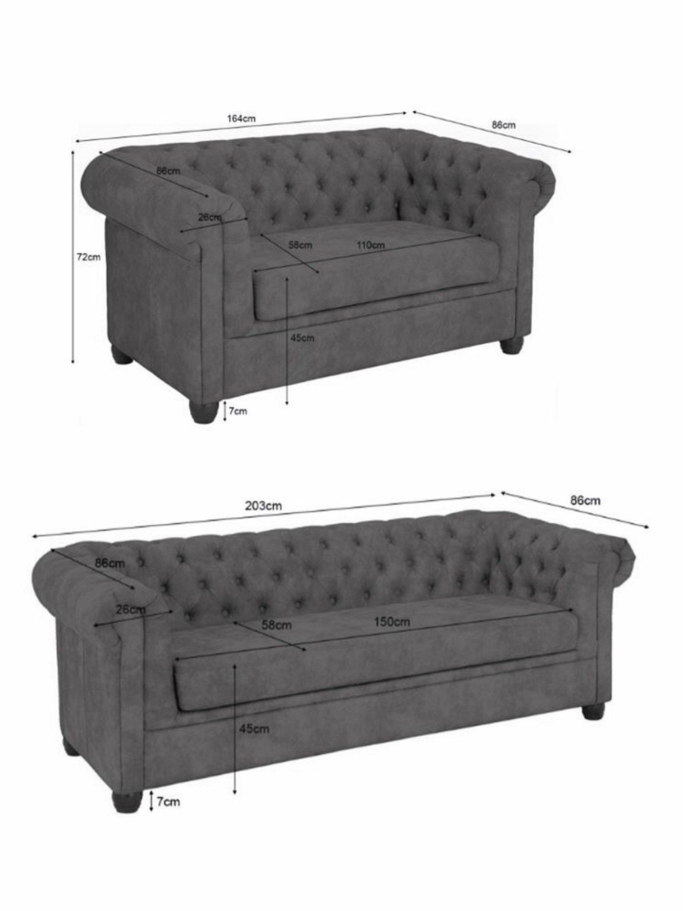 Image 5 of 6 of The Very Collection Chester Chesterfield&nbsp;Leather Look&nbsp;3 Seater + 2 Seater Sofa Set - Black&nbsp;(Buy and SAVE!)&nbsp;- FSC Certified