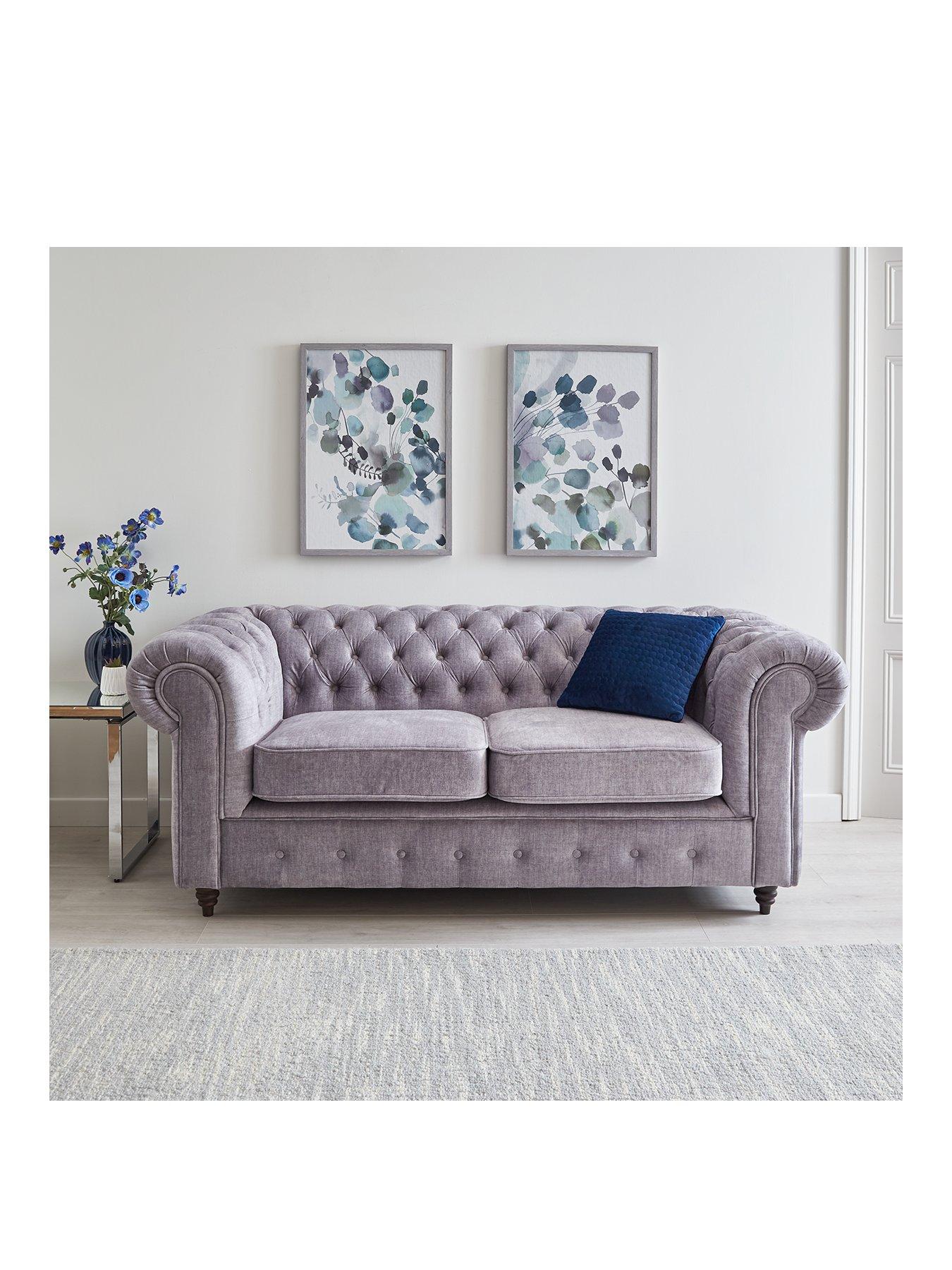 Image 2 of 7 of The Very Collection Laura Chesterfield&nbsp;Fabric 3 + 2&nbsp;Sofa Set - Grey&nbsp;(Buy and SAVE!)&nbsp;- FSC Certified