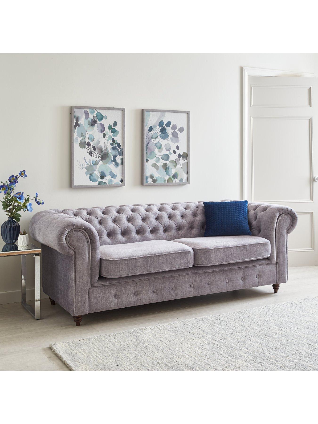 Image 6 of 7 of The Very Collection Laura Chesterfield&nbsp;Fabric 3 + 2&nbsp;Sofa Set - Grey&nbsp;(Buy and SAVE!)&nbsp;- FSC Certified