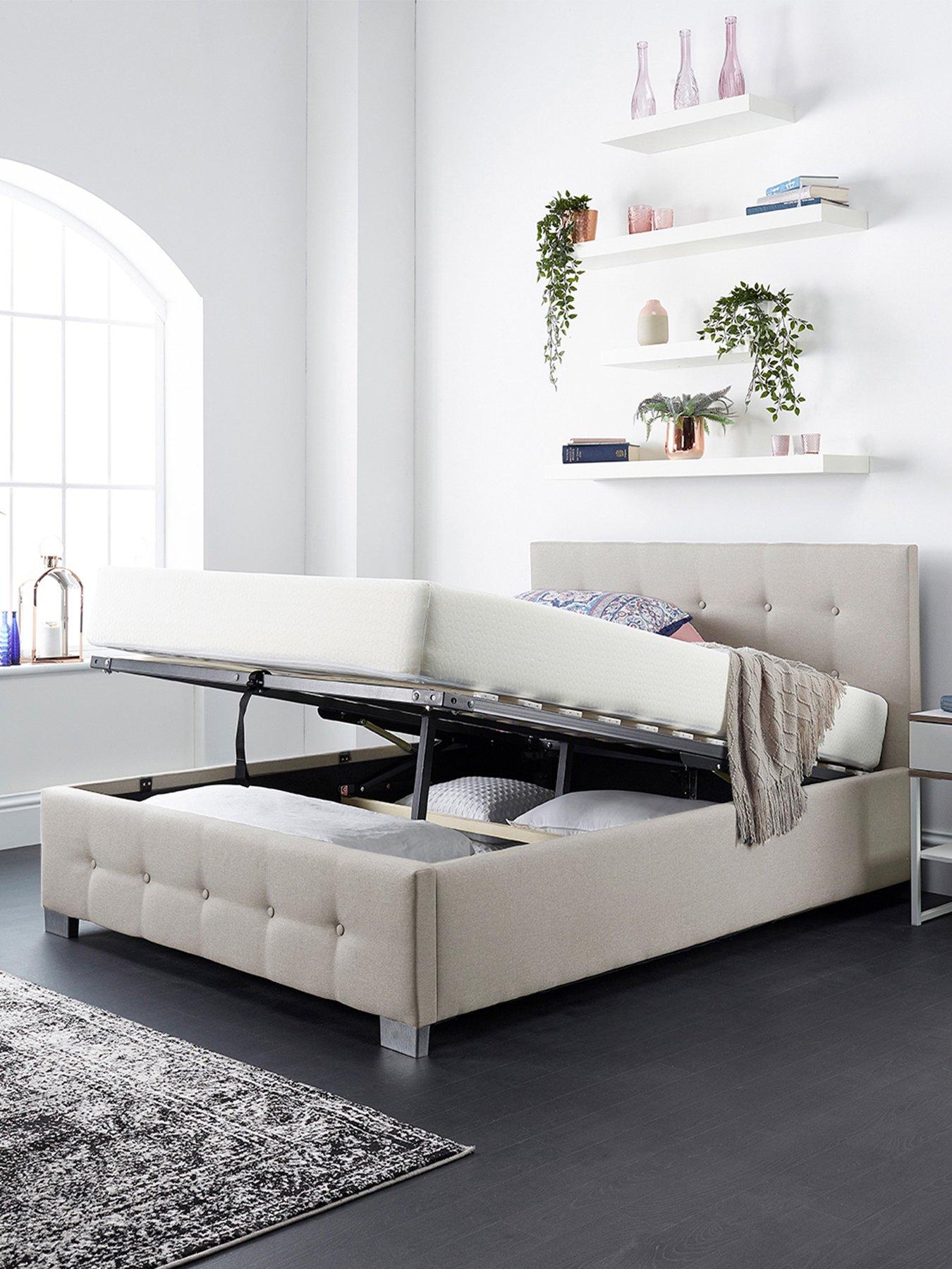 Image 2 of 5 of Aspire End Lift Up Linen Ottoman&nbsp;Bed - Natural
