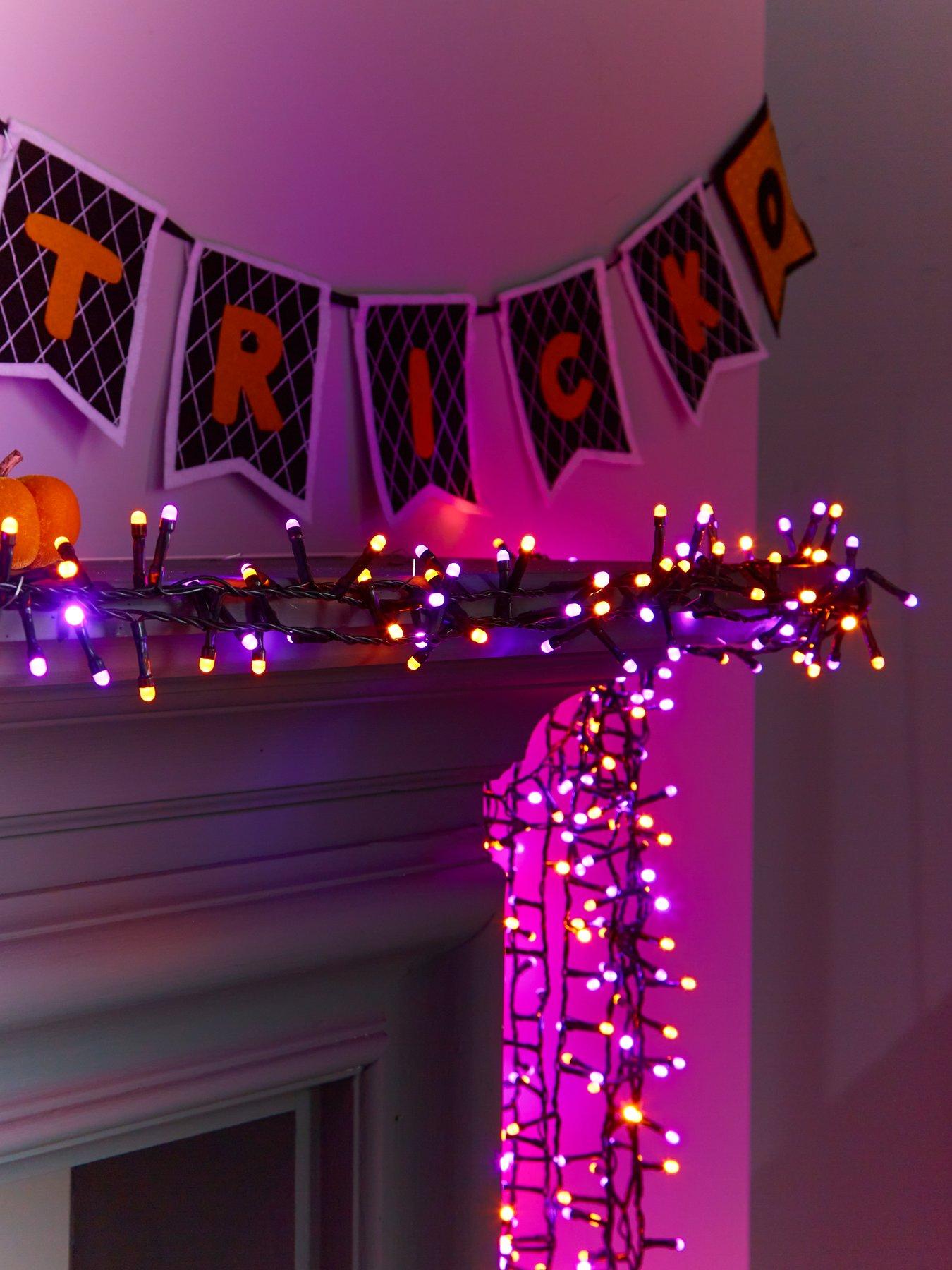 Image 1 of 5 of Festive Glow Worm Indoor/Outdoor&nbsp;Lights Halloween Decoration&nbsp;-&nbsp;Orange/Purple