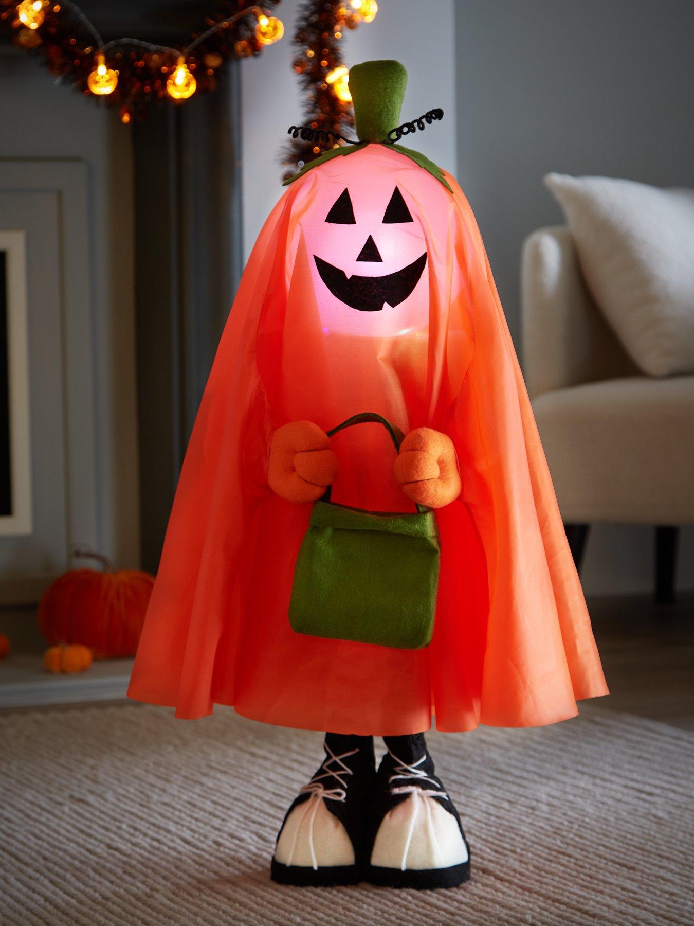 Standing Light Up Pumpkin Ghost Halloween Decoration | littlewoods.com