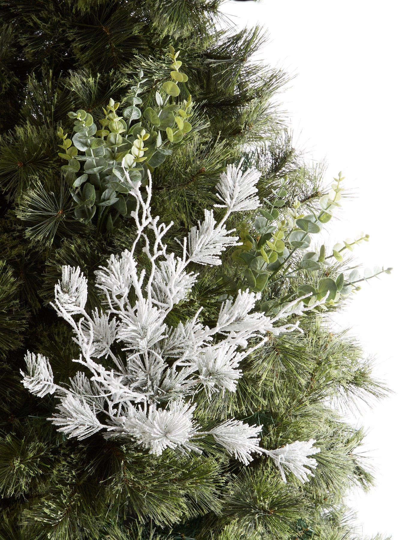 Set of 4 Flocked Christmas Tree Picks