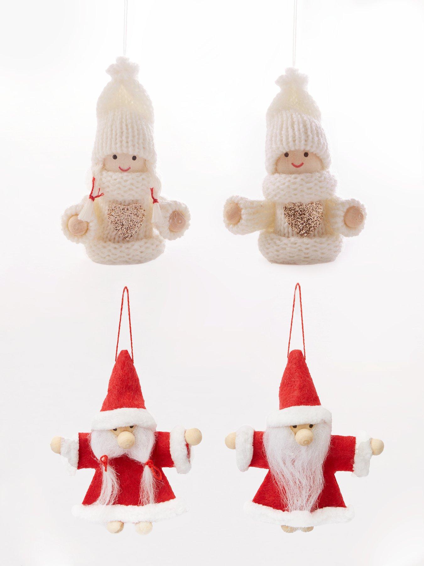  image of set-of-4-felt-santanbspchristmas-tree-decorations