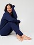  image of v-by-very-collar-top-and-jog-pant-lounge-set-navy