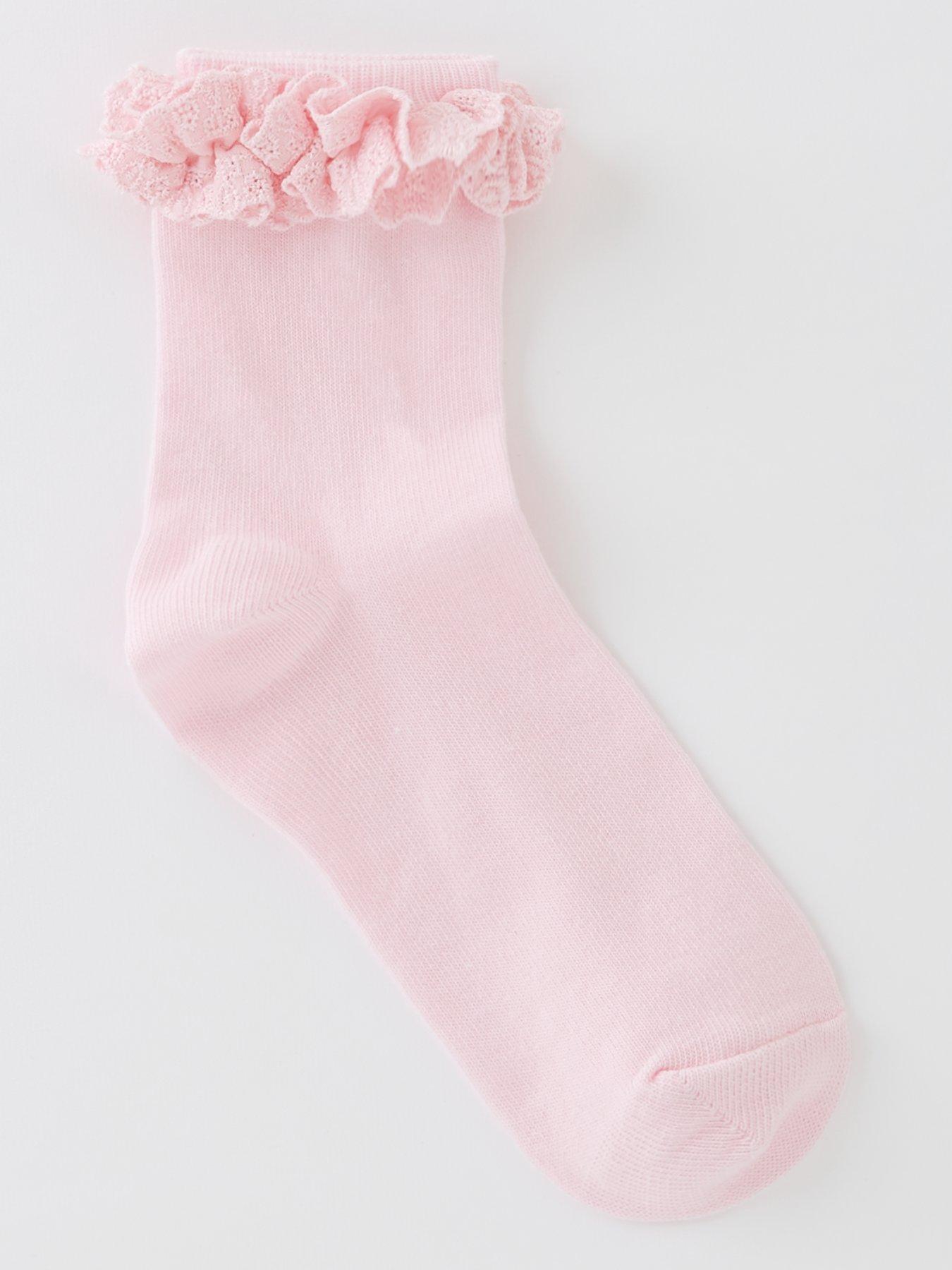  image of everyday-girlsnbspoccasion-broderie-frill-socks-5-packnbsp--pink