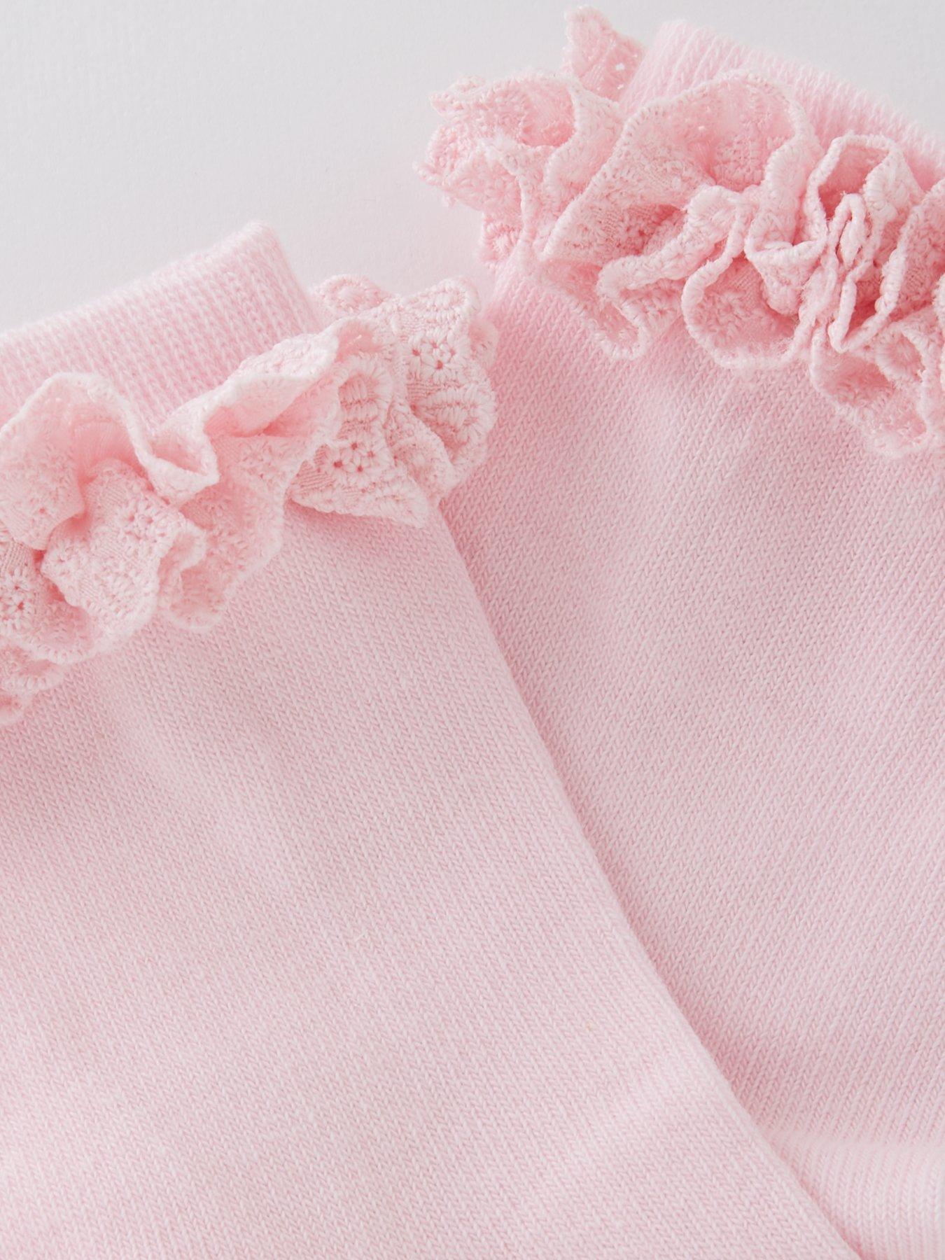  image of everyday-girlsnbspoccasion-broderie-frill-socks-5-packnbsp--pink