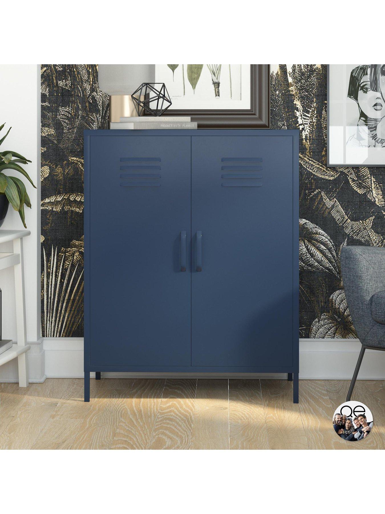 Image 1 of 6 of Dorel Home Bradford 2 Door Metal Storage Cabinet - Navy