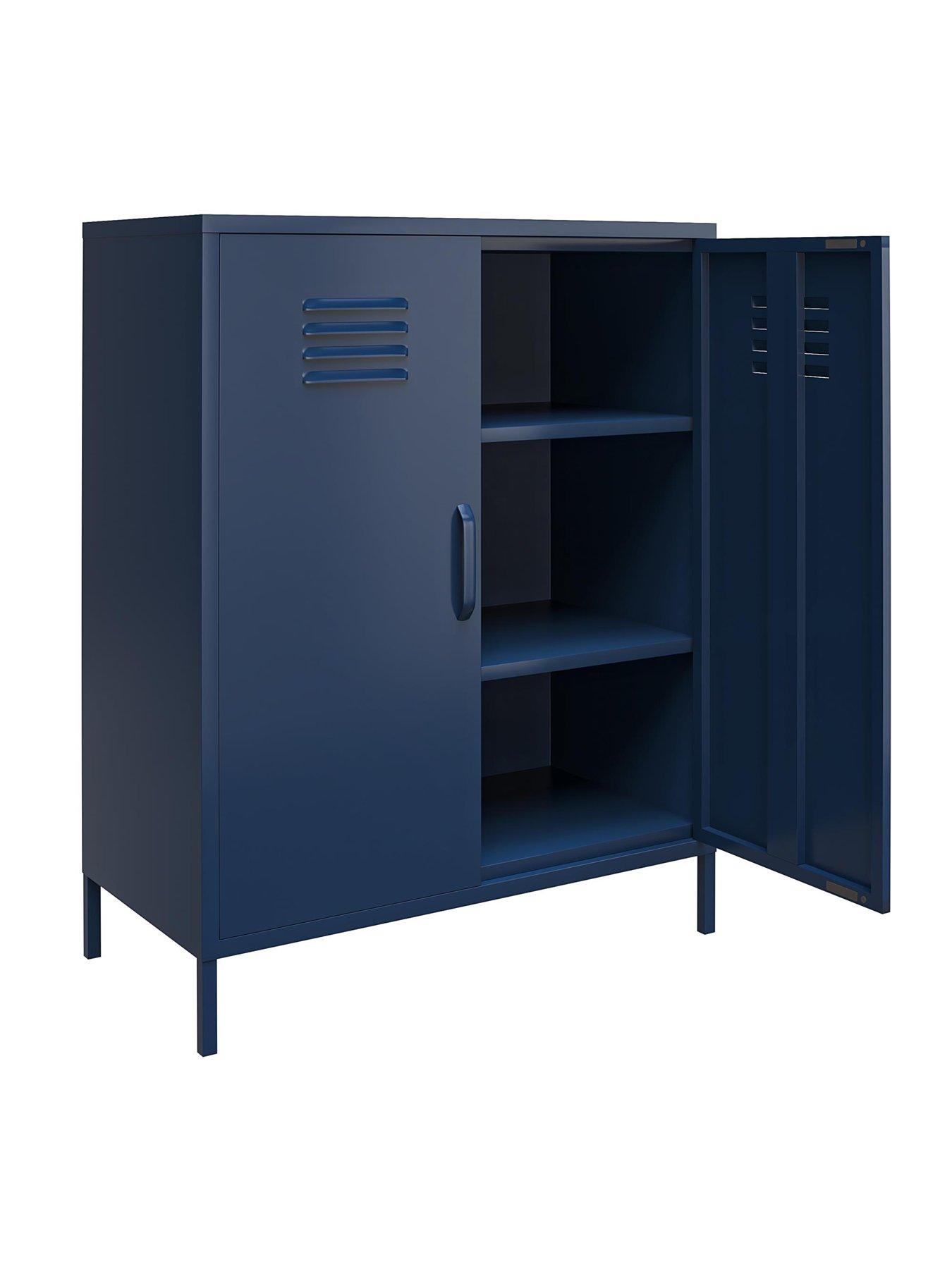 Image 3 of 6 of Dorel Home Bradford 2 Door Metal Storage Cabinet - Navy