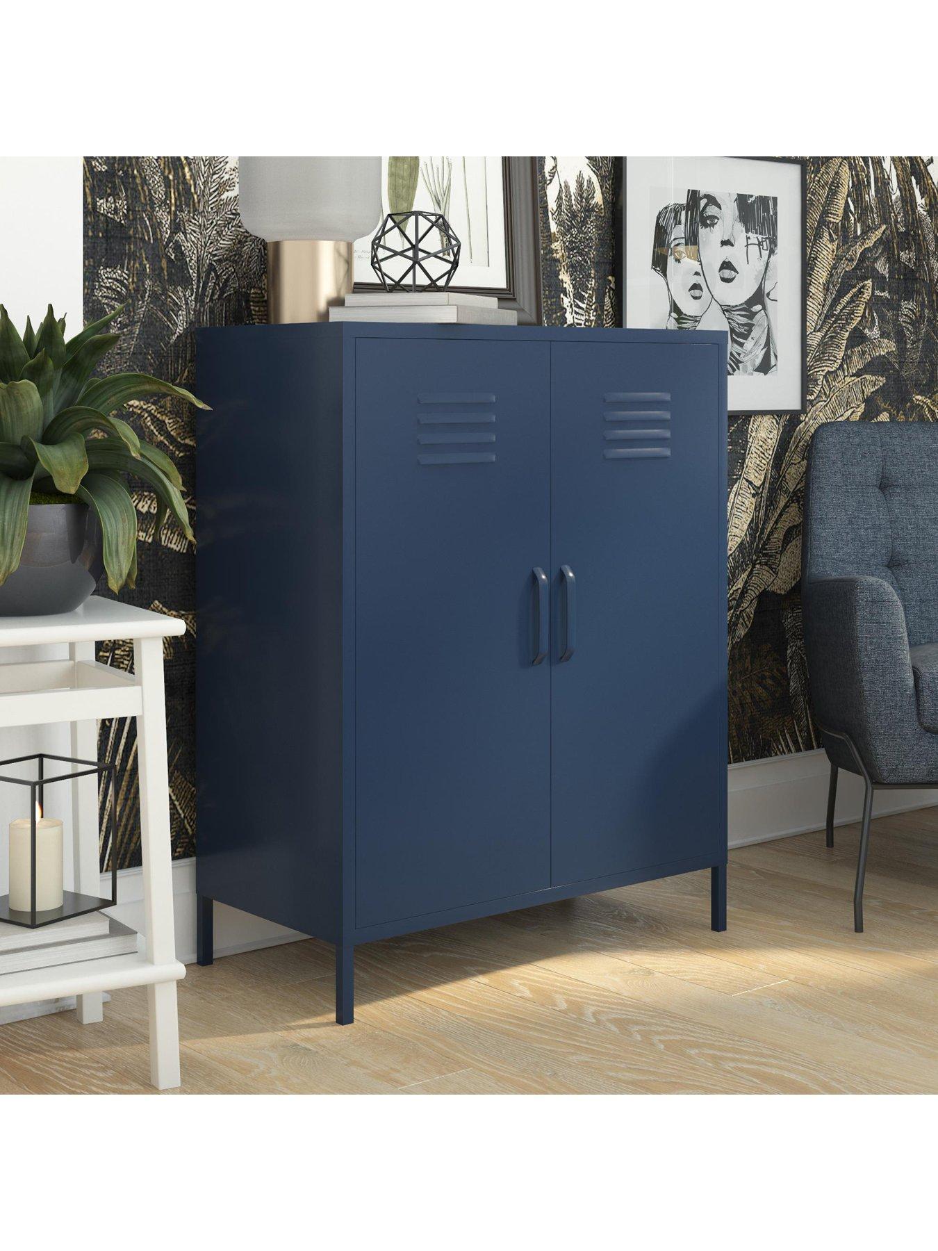 Image 6 of 6 of Dorel Home Bradford 2 Door Metal Storage Cabinet - Navy