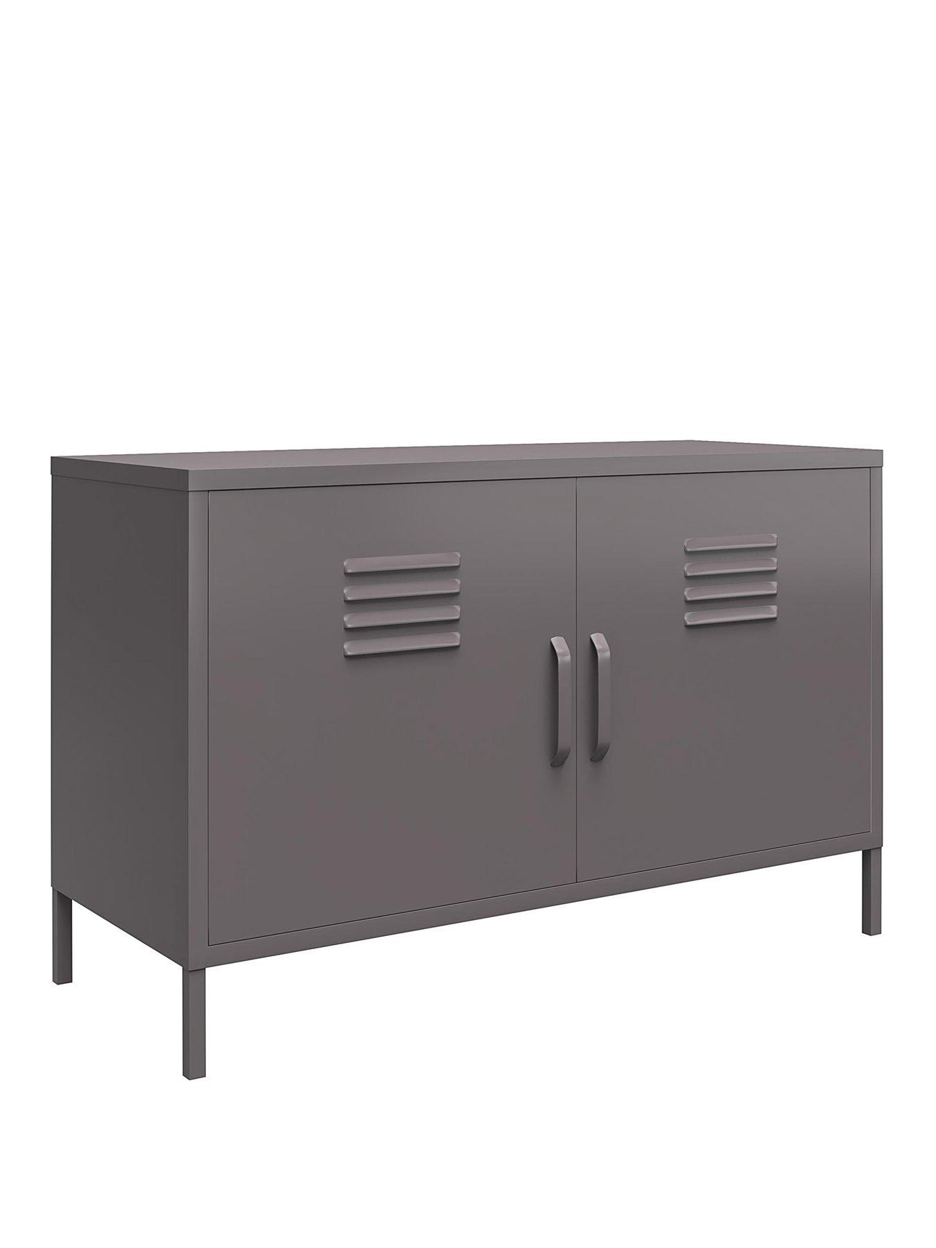 Image 2 of 6 of Dorel Home Bradford 2 Door Metal Accent Cabinet - Grey