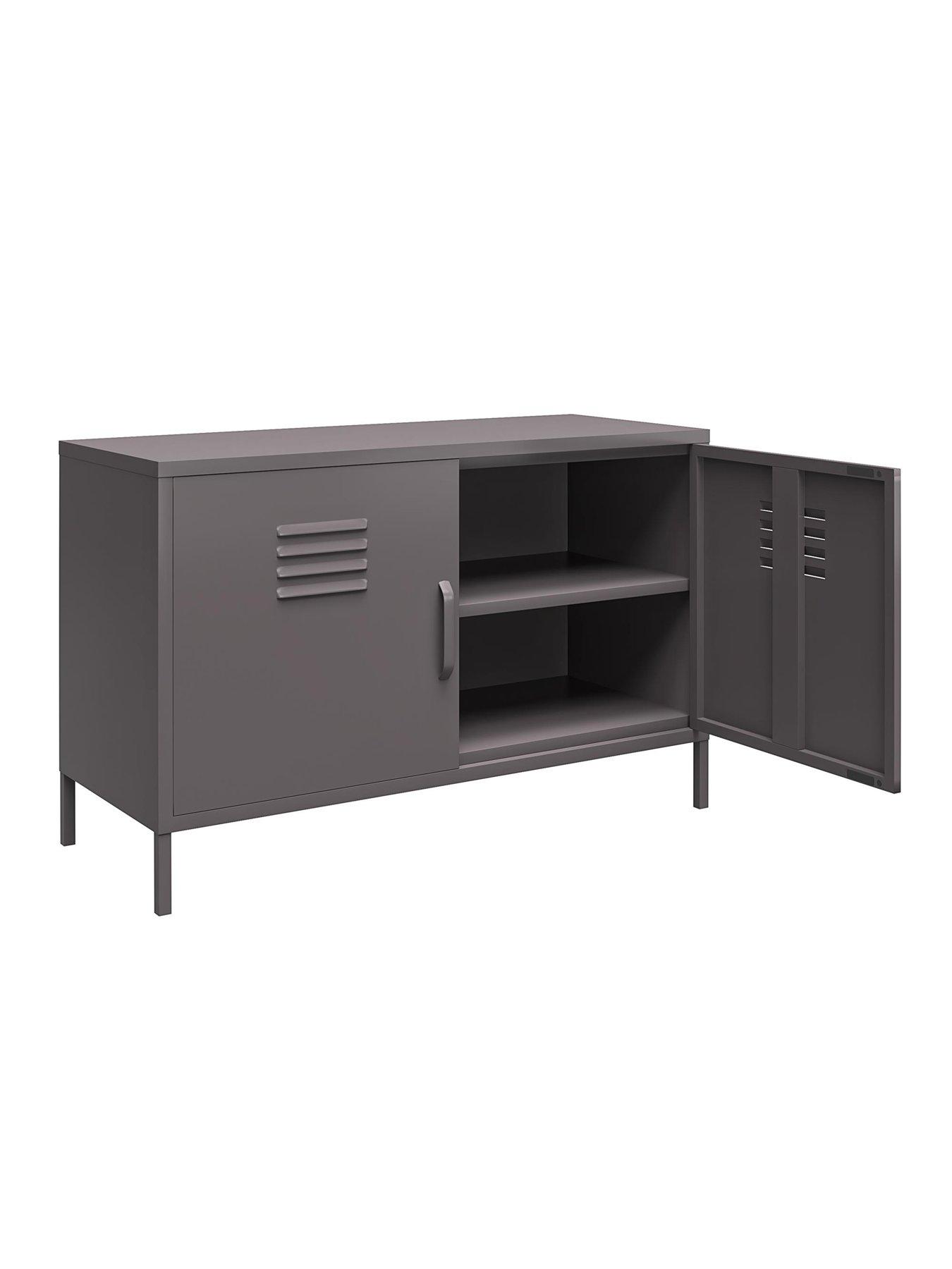 Image 4 of 6 of Dorel Home Bradford 2 Door Metal Accent Cabinet - Grey