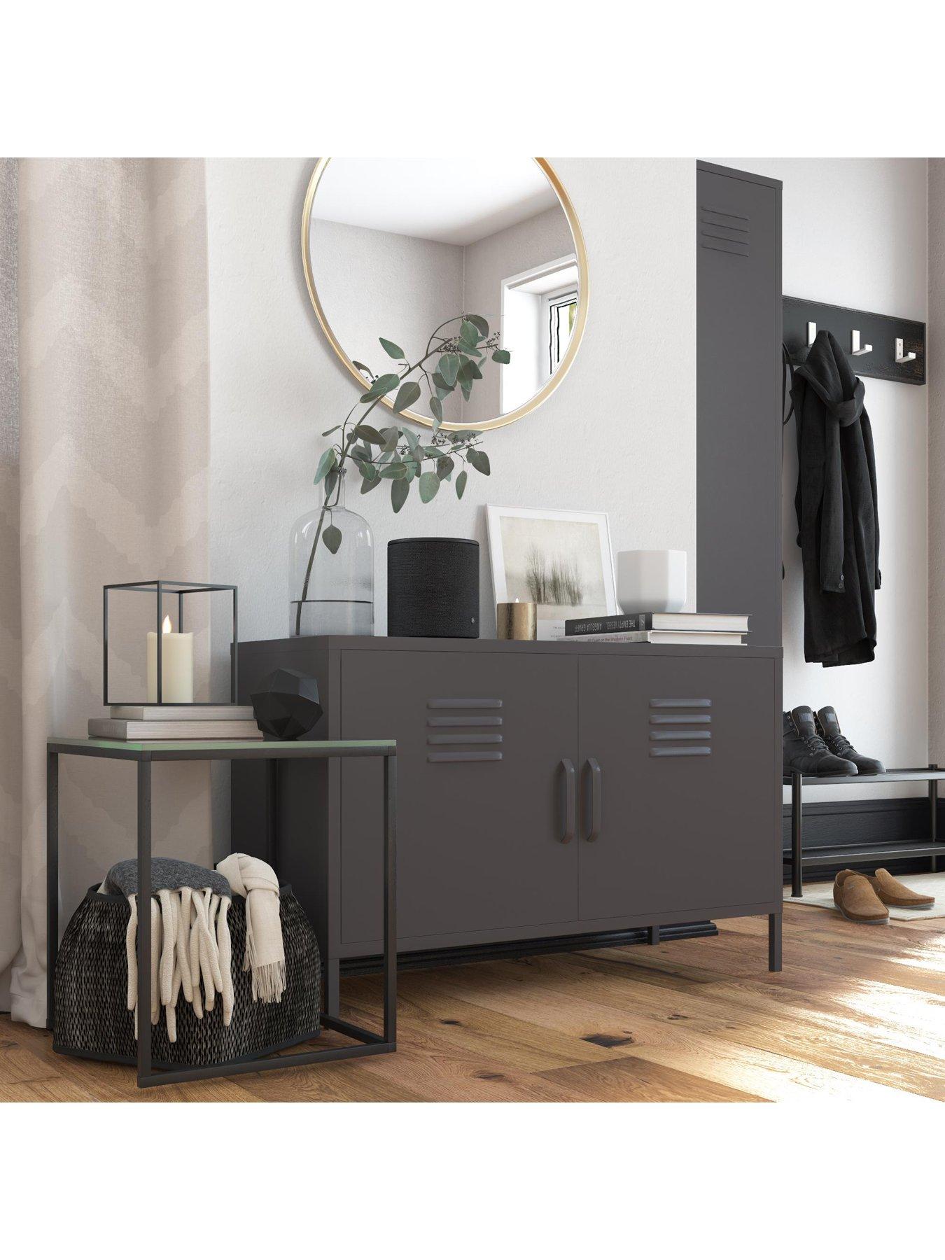 Image 5 of 6 of Dorel Home Bradford 2 Door Metal Accent Cabinet - Grey