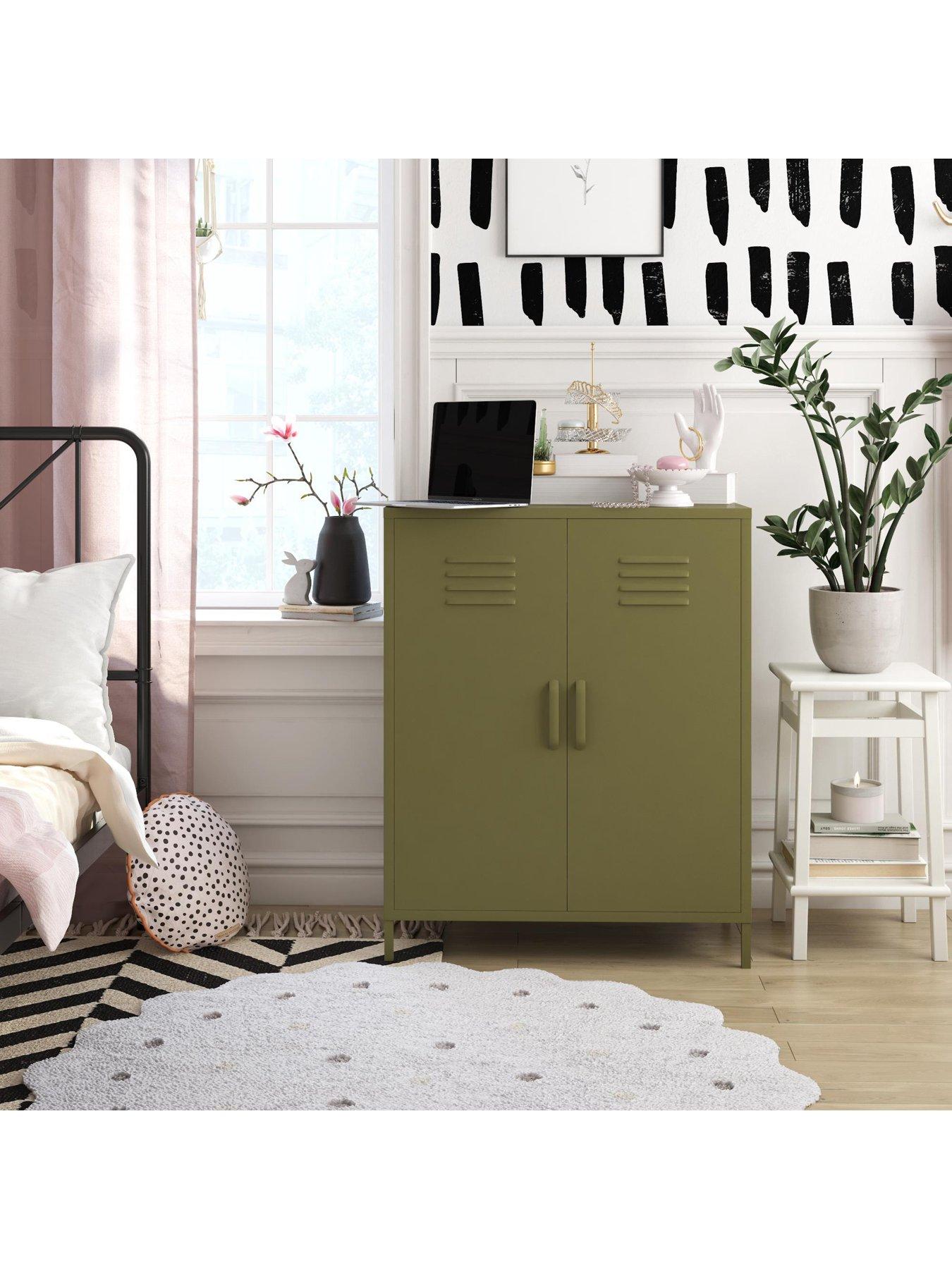 Image 1 of 6 of Dorel Home Bradford 2 Door Metal Storage Cabinet - Green