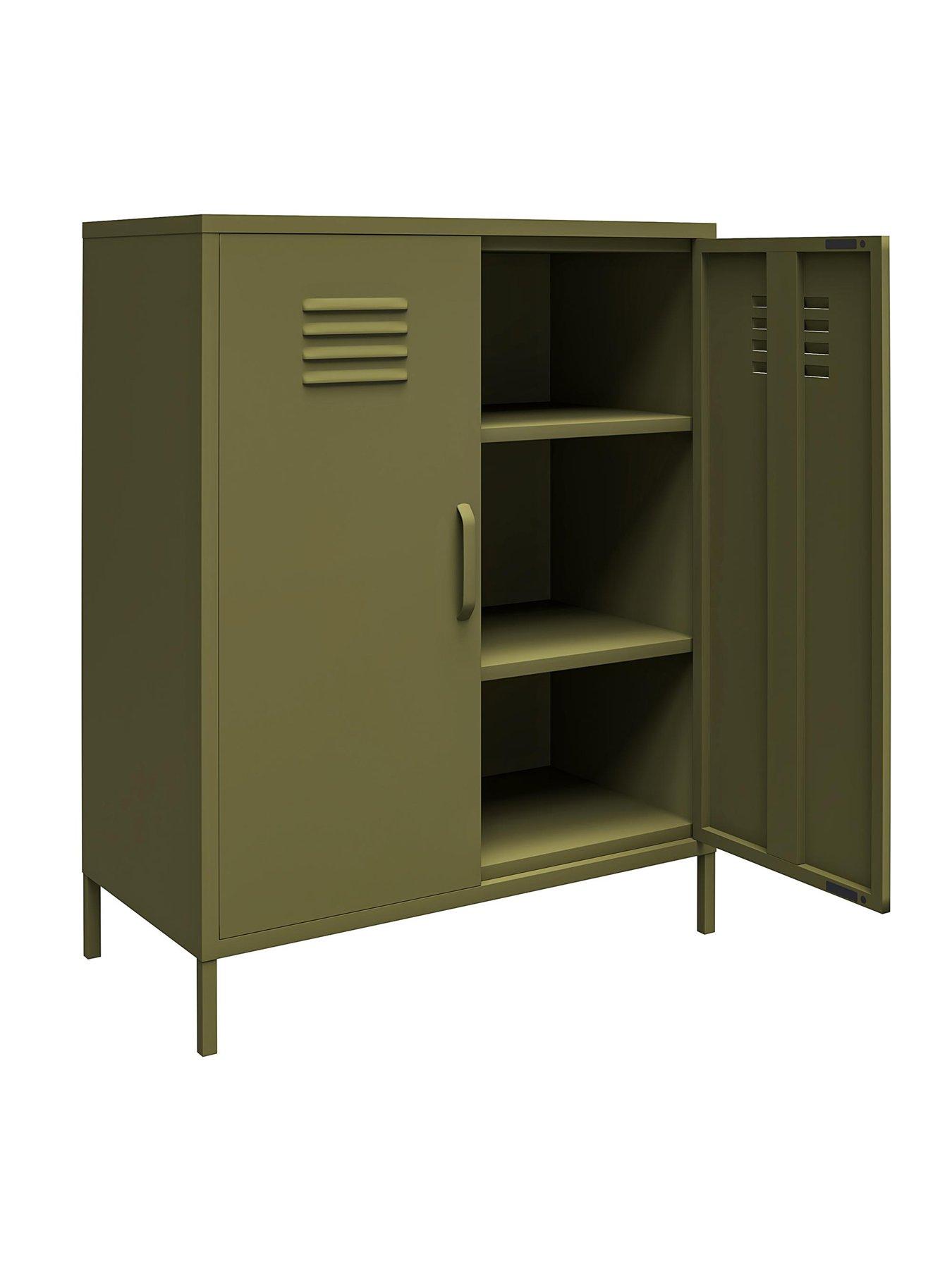Image 5 of 6 of Dorel Home Bradford 2 Door Metal Storage Cabinet - Green