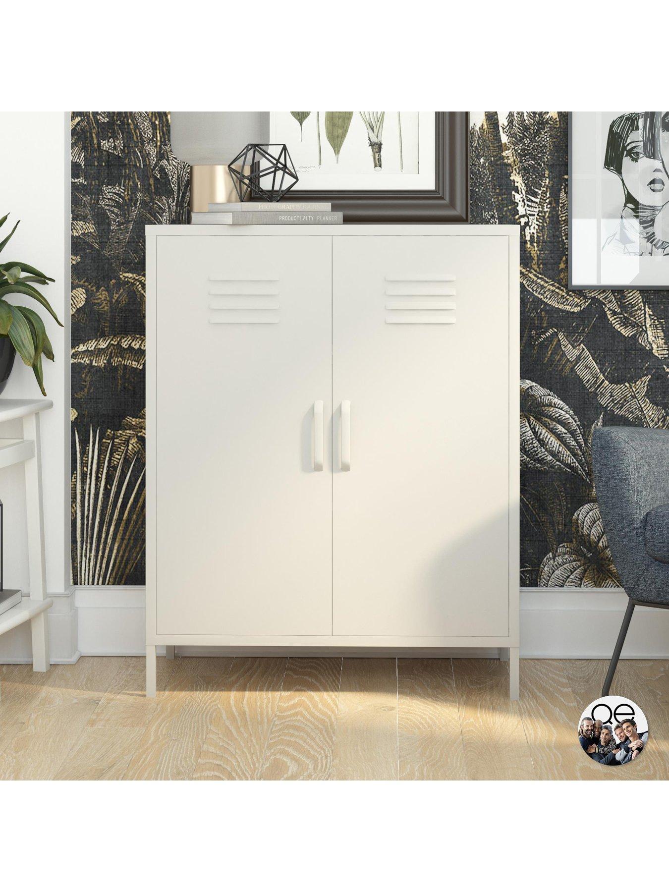Image 1 of 6 of Dorel Home Bradford 2 Door Metal Storage Cabinet - Taupe