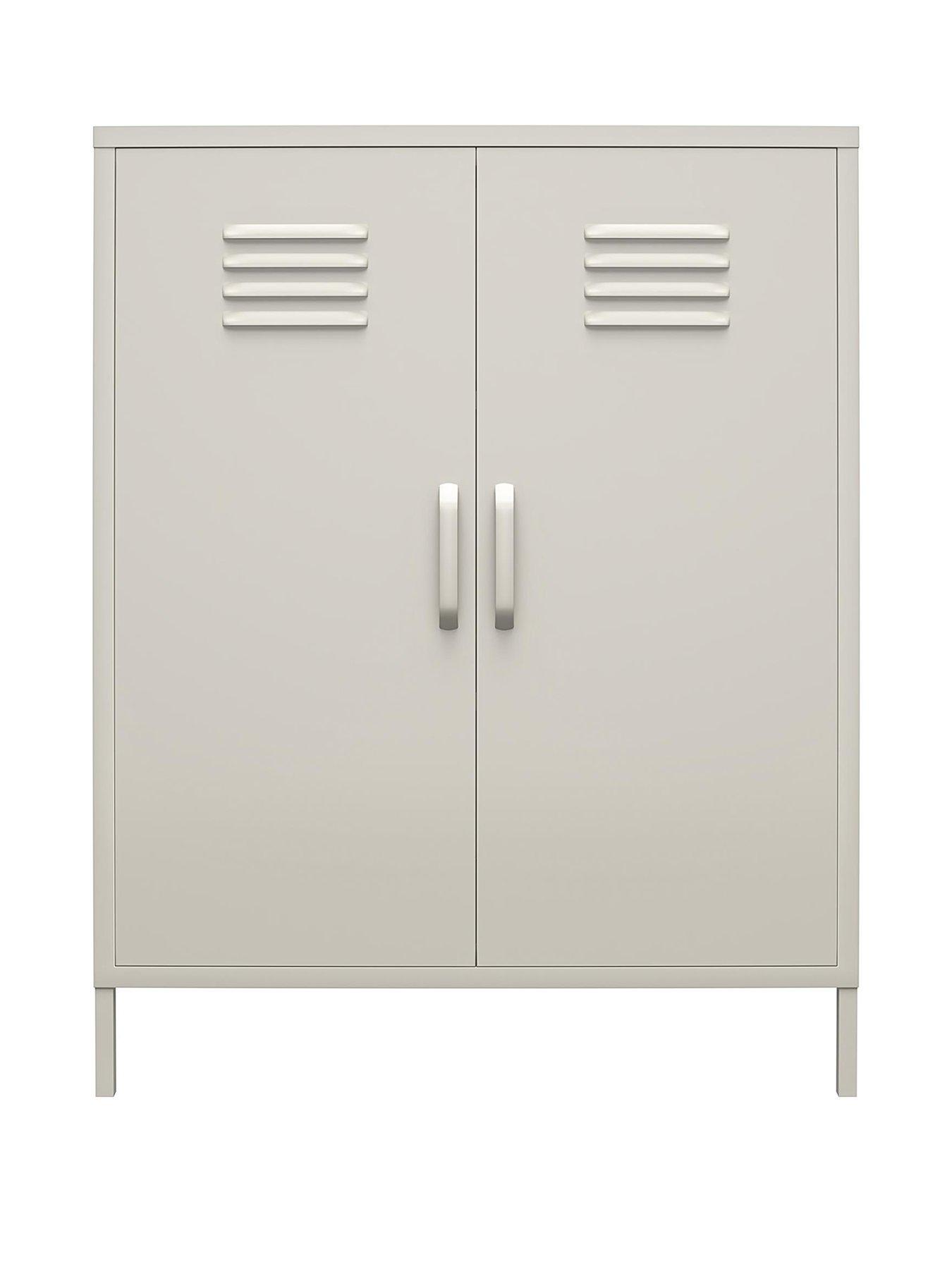 Image 2 of 6 of Dorel Home Bradford 2 Door Metal Storage Cabinet - Taupe