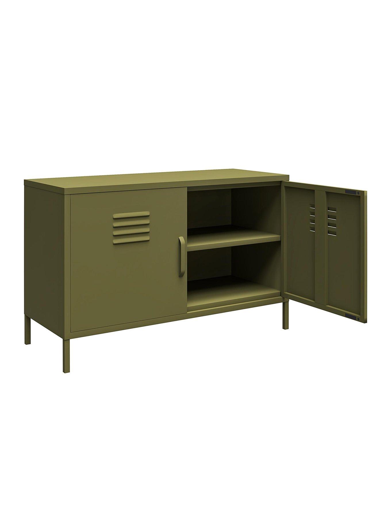 Image 3 of 6 of Dorel Home Bradford 2 Door Metal Accent Cabinet - Green