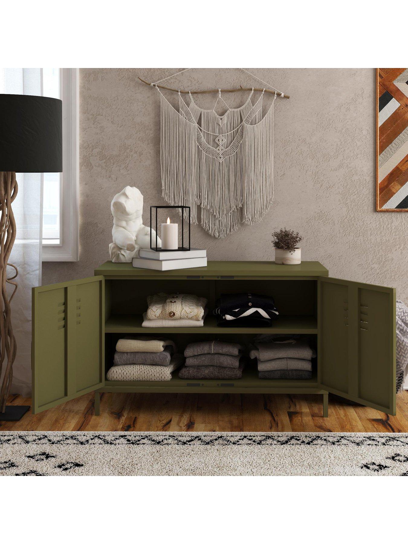 Image 4 of 6 of Dorel Home Bradford 2 Door Metal Accent Cabinet - Green