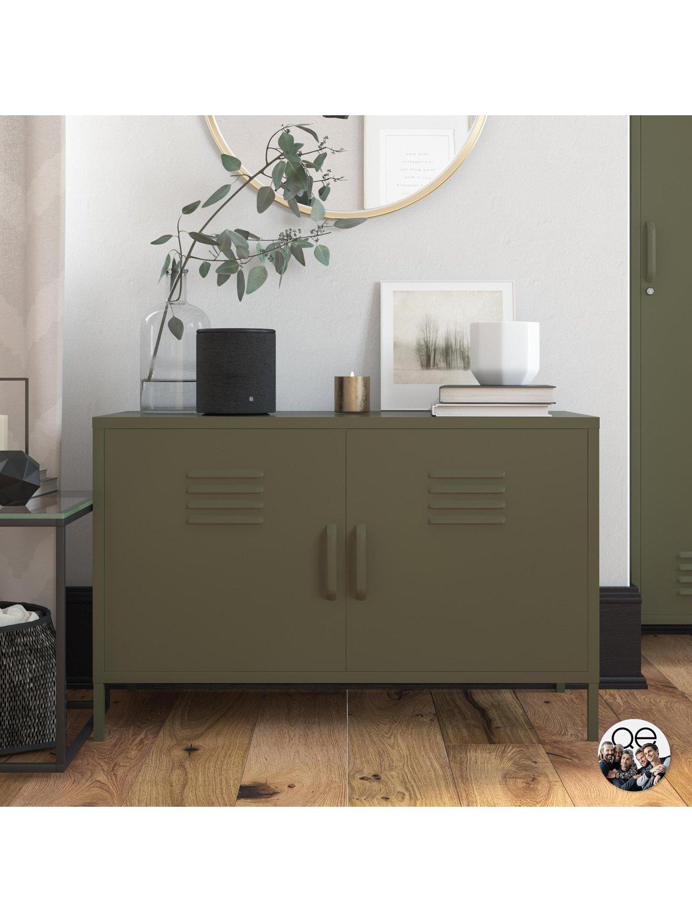 Image 6 of 6 of Dorel Home Bradford 2 Door Metal Accent Cabinet - Green