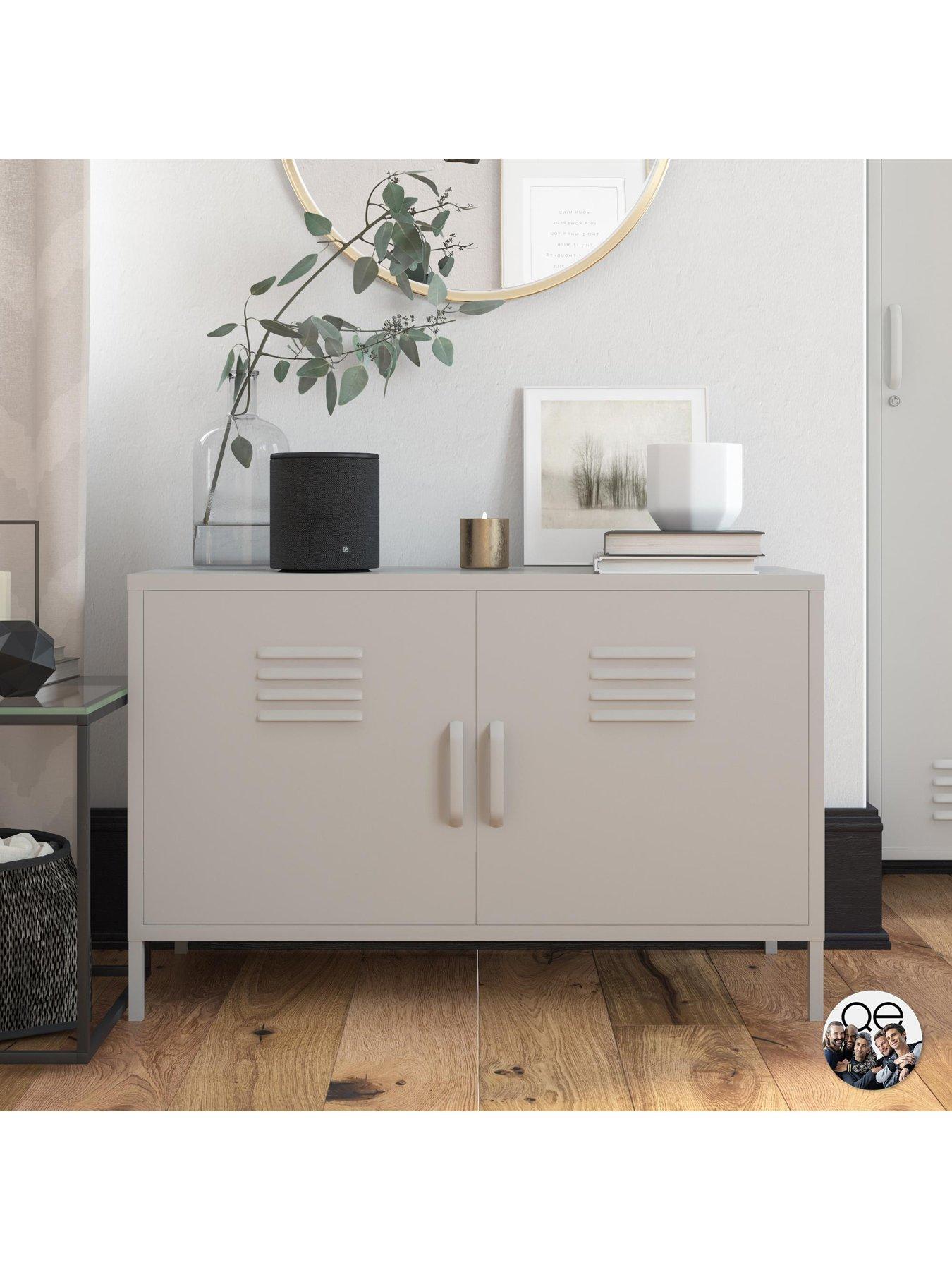 Image 1 of 6 of Dorel Home Bradford 2 Door Metal Accent Cabinet - Taupe