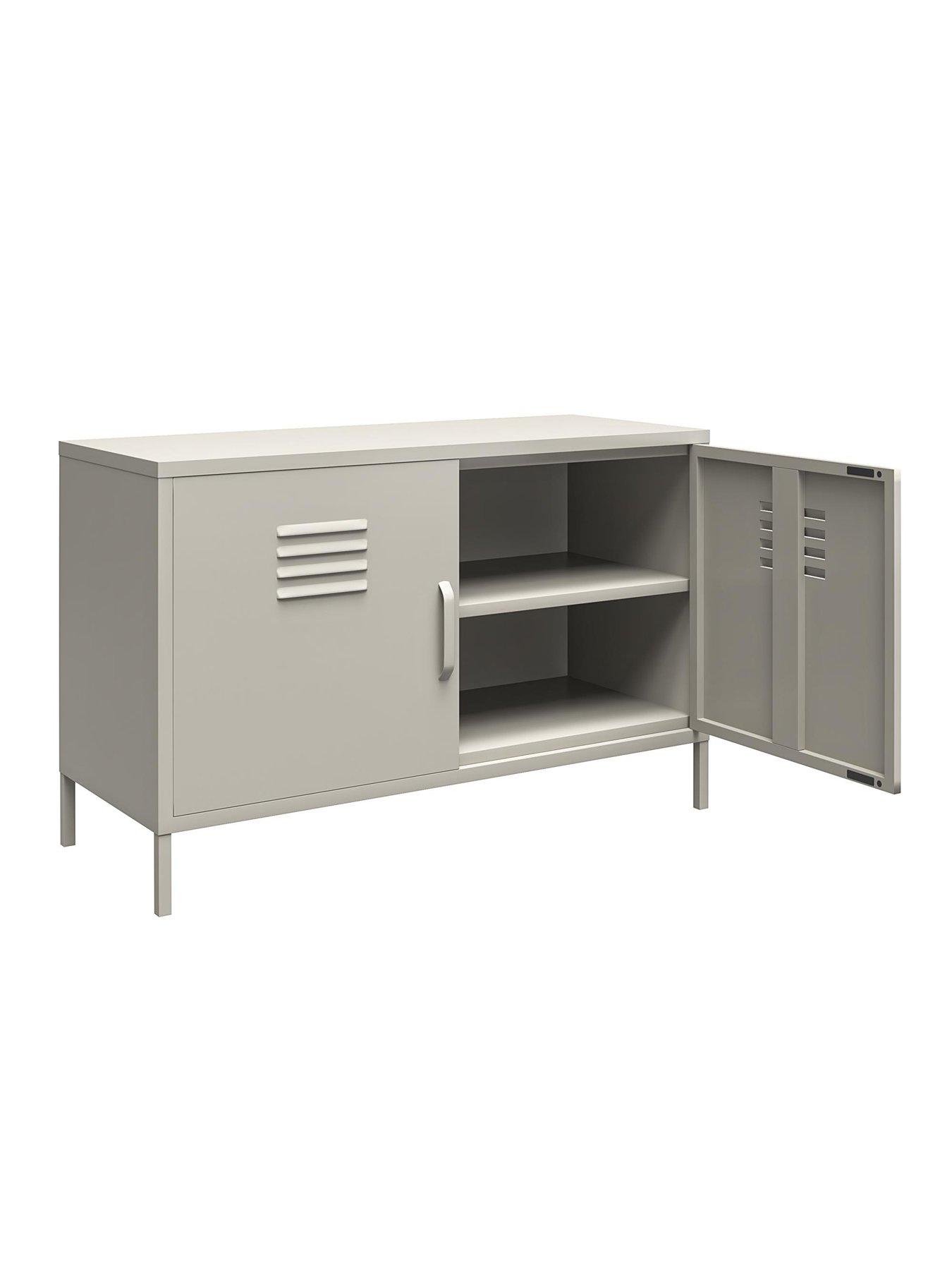 Image 4 of 6 of Dorel Home Bradford 2 Door Metal Accent Cabinet - Taupe