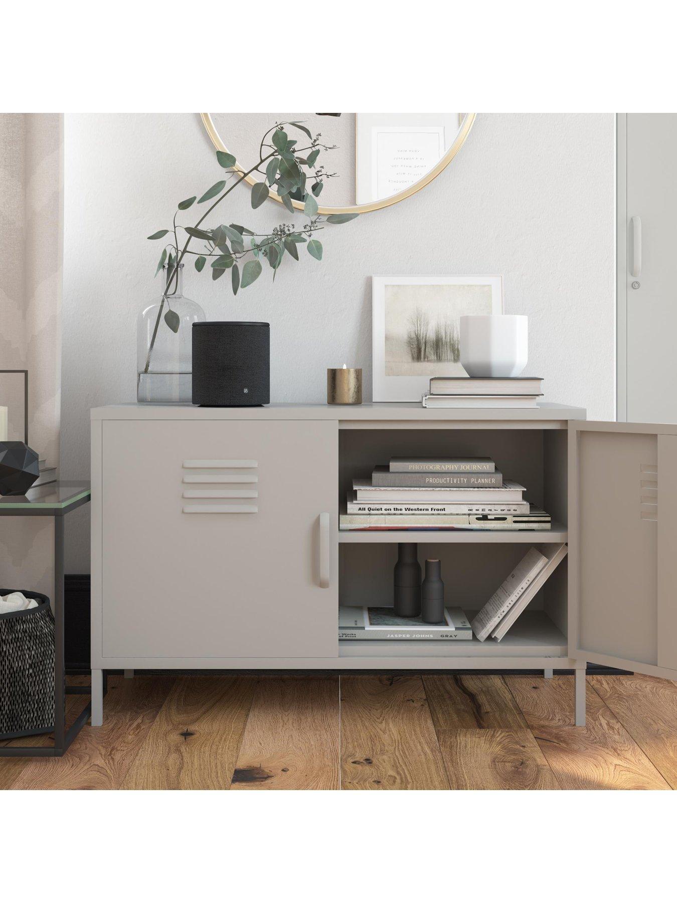 Image 6 of 6 of Dorel Home Bradford 2 Door Metal Accent Cabinet - Taupe