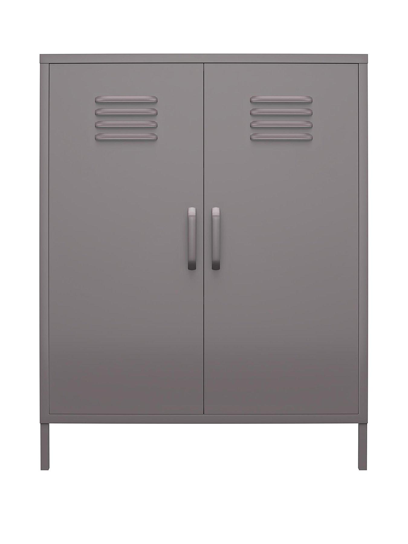 Image 2 of 6 of Dorel Home Bradford 2 Door Metal Storage Cabinet - Grey