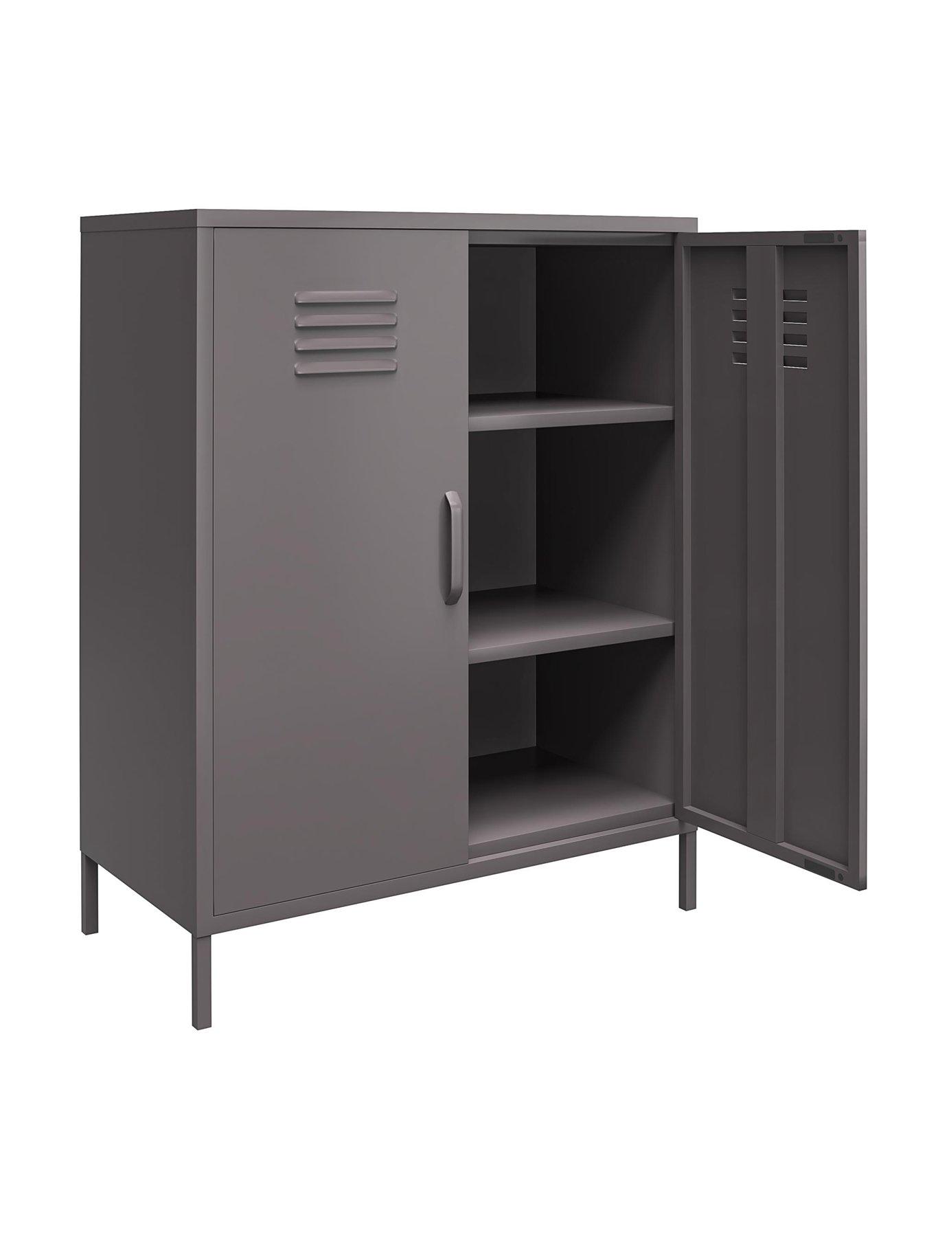 Image 3 of 6 of Dorel Home Bradford 2 Door Metal Storage Cabinet - Grey