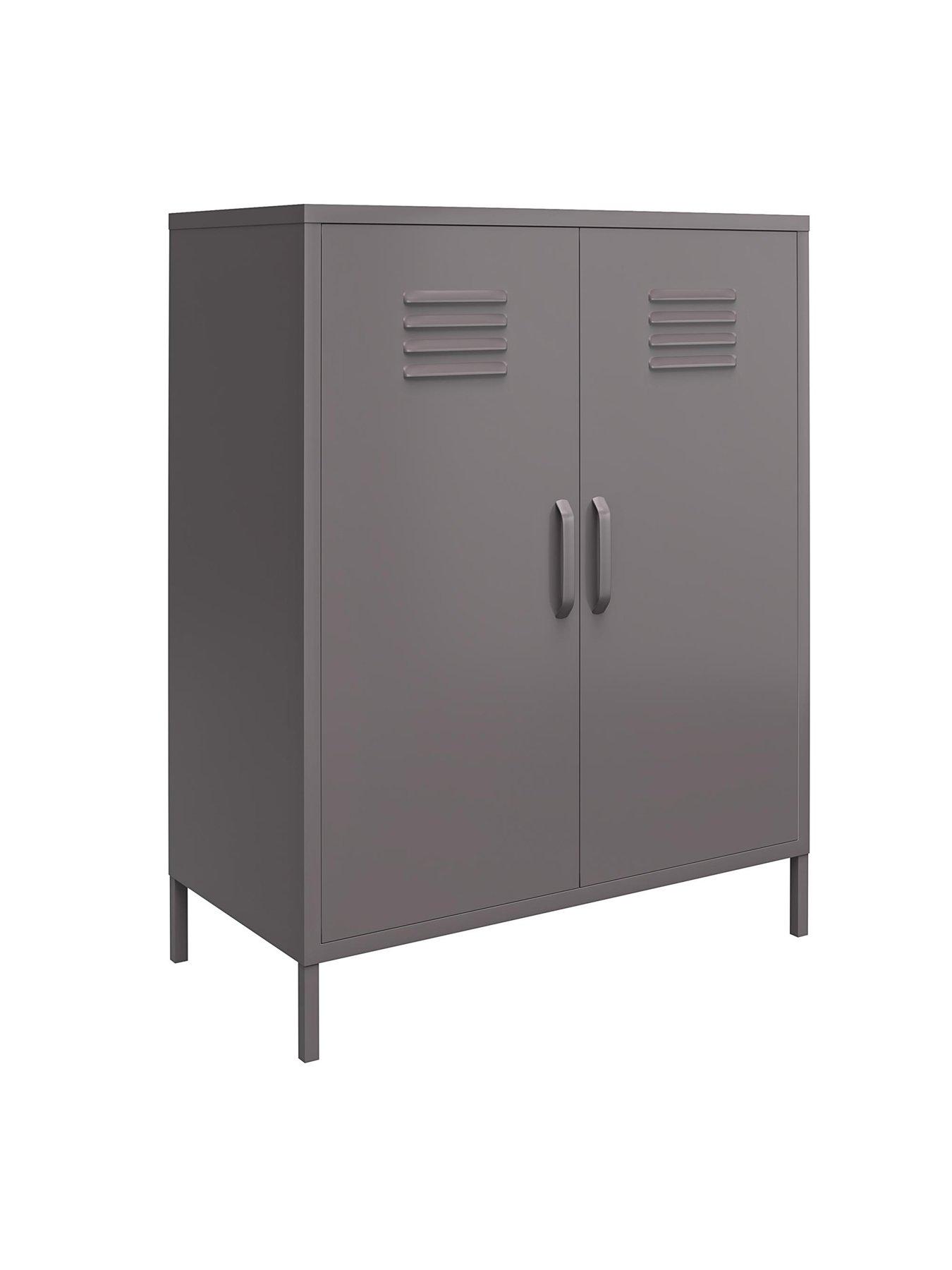 Image 5 of 6 of Dorel Home Bradford 2 Door Metal Storage Cabinet - Grey