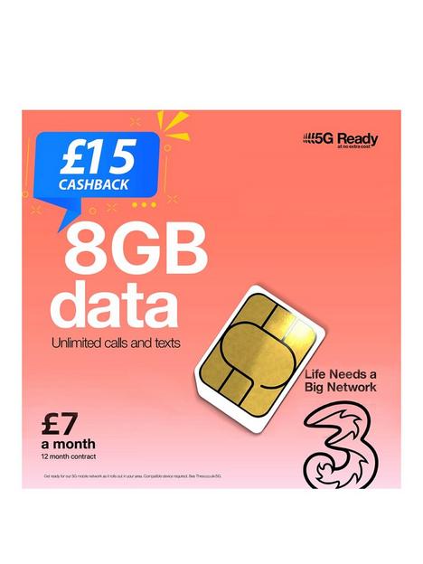 three-8gb-data-unlimited-minutes-and-texts-12-month-sim-only-plan-pound7-per-month