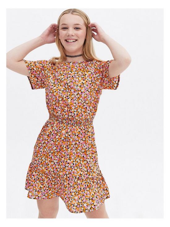 front image of new-look-915nbspgirlsnbspfloral-crepe-shirred-waist-dress-multinbsp