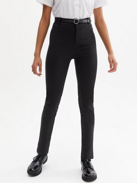 new-look-915-girls-black-grow-proof-belted-skinny-trousers-blacknbsp