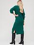  image of v-by-very-knitted-cable-knit-crew-neck-dress-forest-green