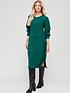  image of v-by-very-knitted-cable-knit-crew-neck-dress-forest-green
