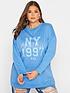  image of yours-clothing-crew-neck-ny-brooklyn-sweat-top-blue