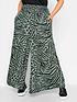 image of yours-spun-viscose-wide-leg-animal-print-trousers-green